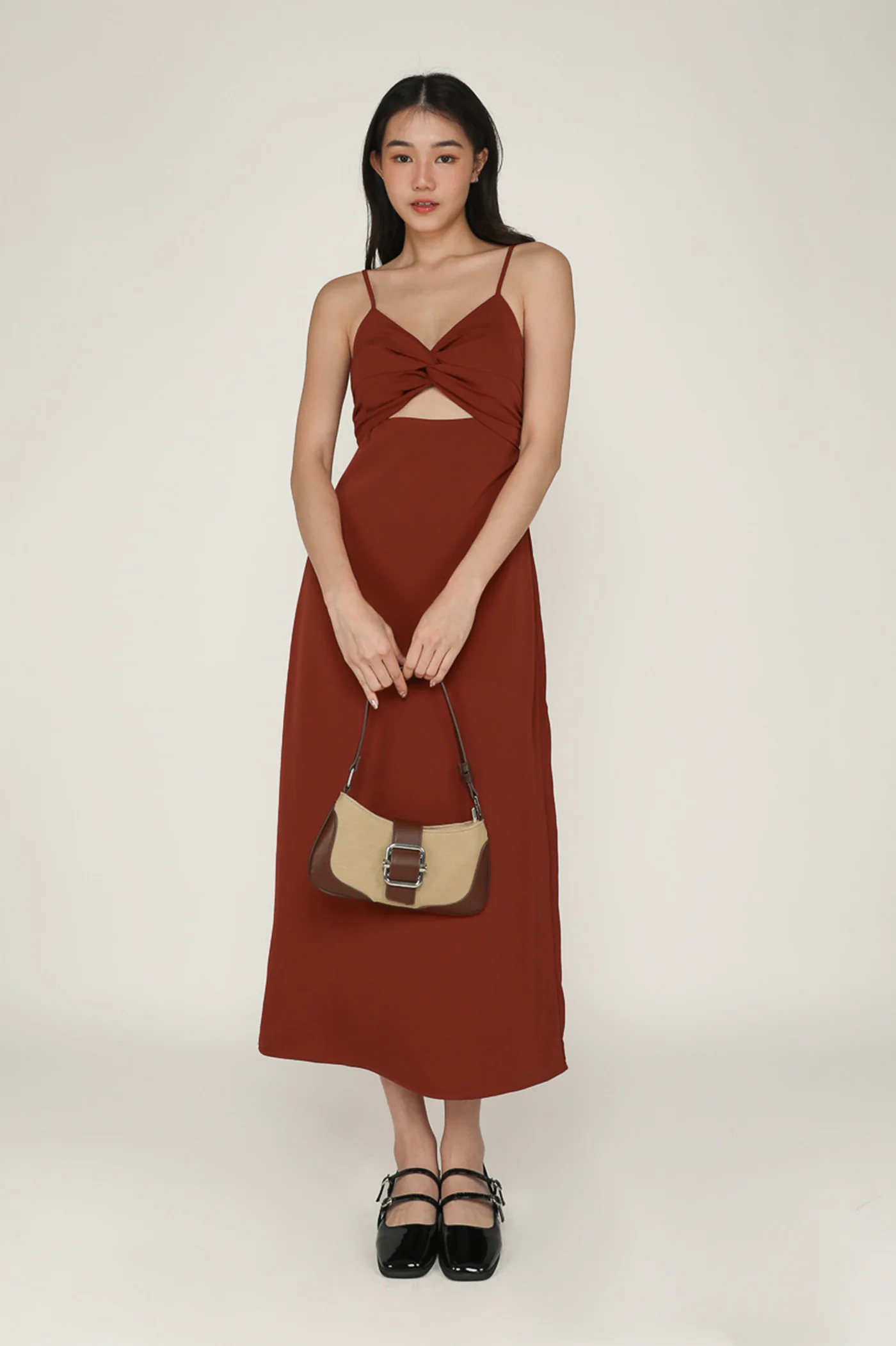 Giana Twist Front Padded Midi Dress - Image 8