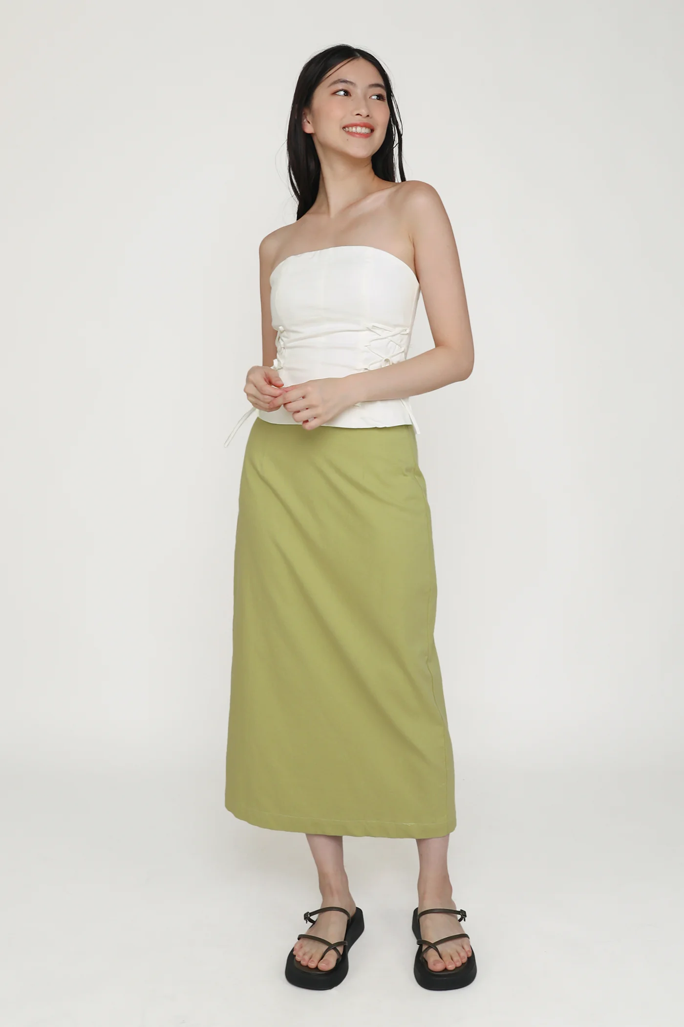 Gilda Linen Midi Skirt - Image 22