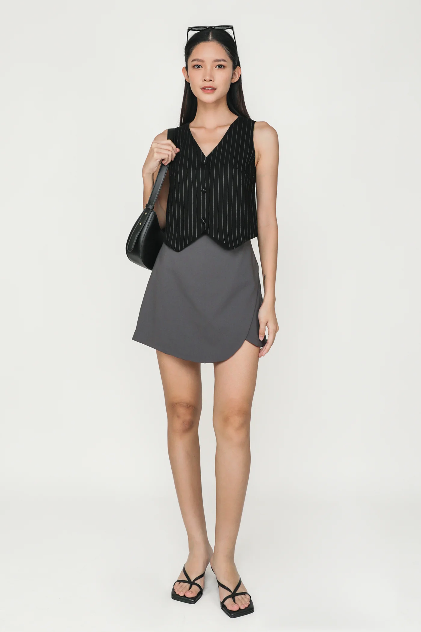 Giovanni Curved Hem Skorts - Image 15