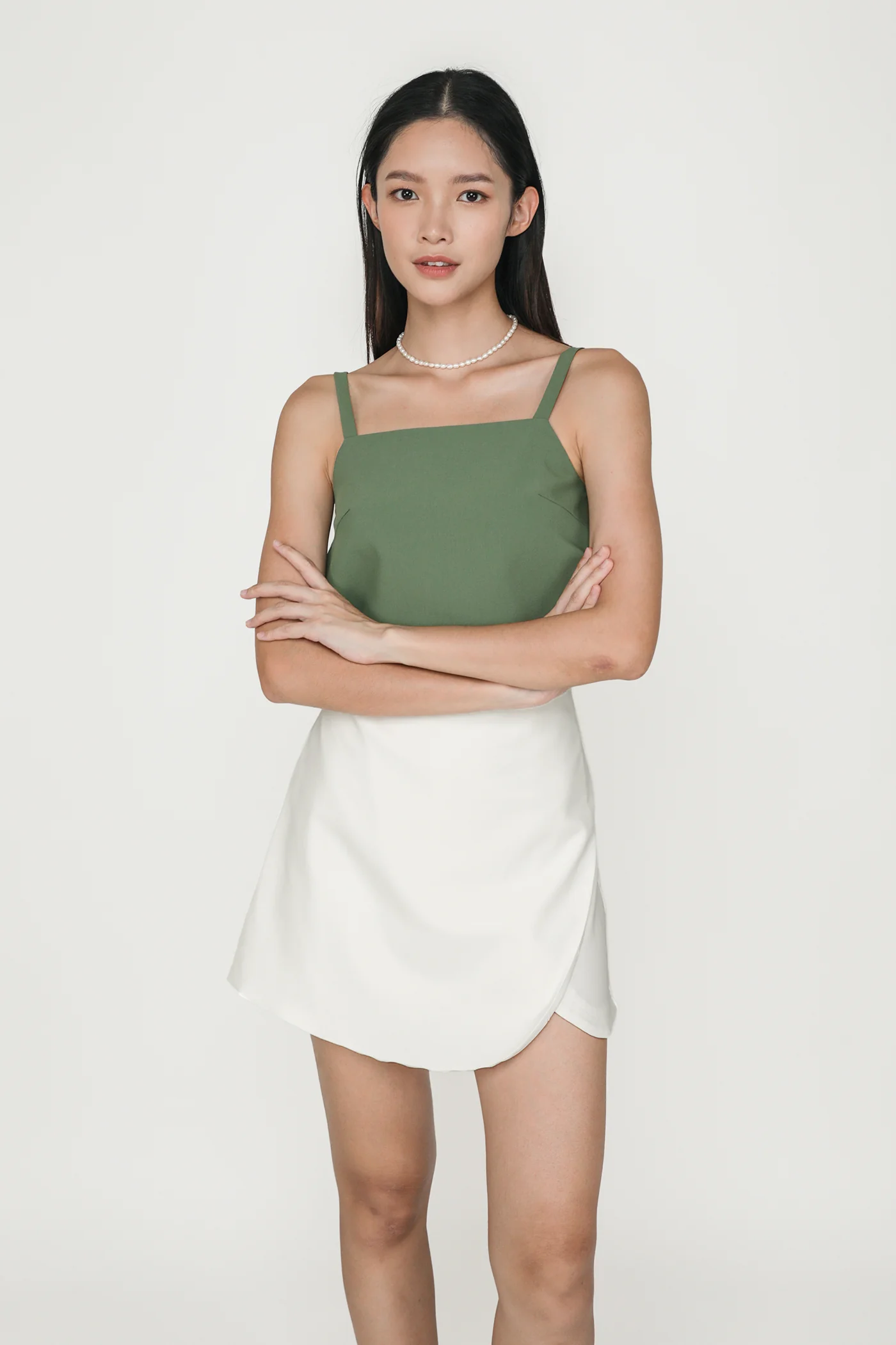 Giovanni Curved Hem Skorts - Image 3