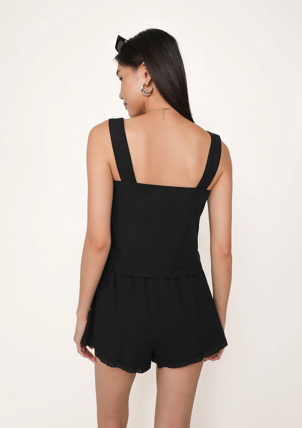 Giselle Lace Trim Button Top - Image 10
