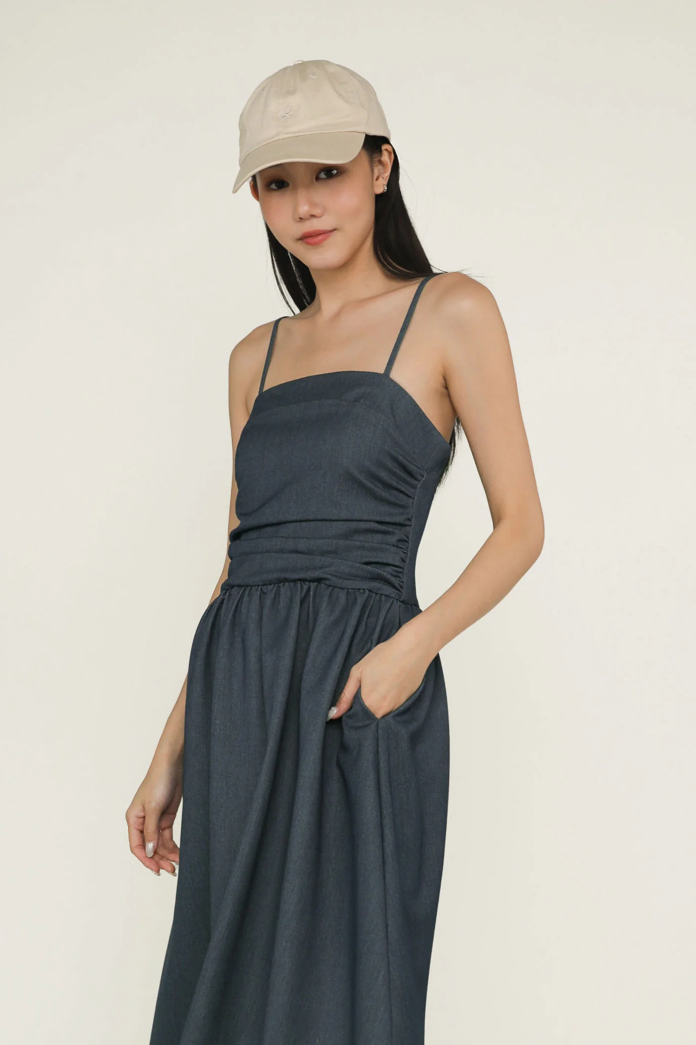 Gladys Ruched Front Midi Dress - Image 8