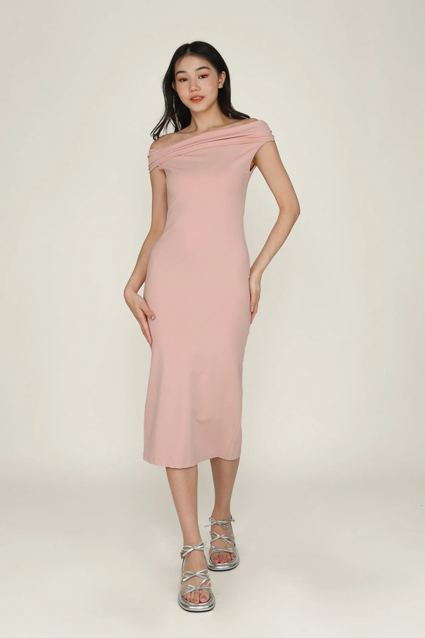 Helena Asymmetrical Shoulder Maxi Dress - Image 20