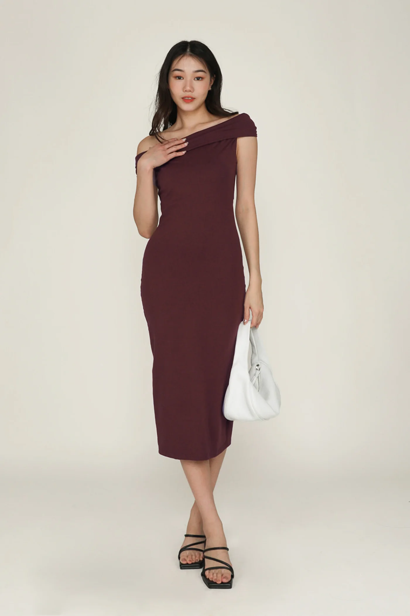 Helena Asymmetrical Shoulder Maxi Dress - Image 8