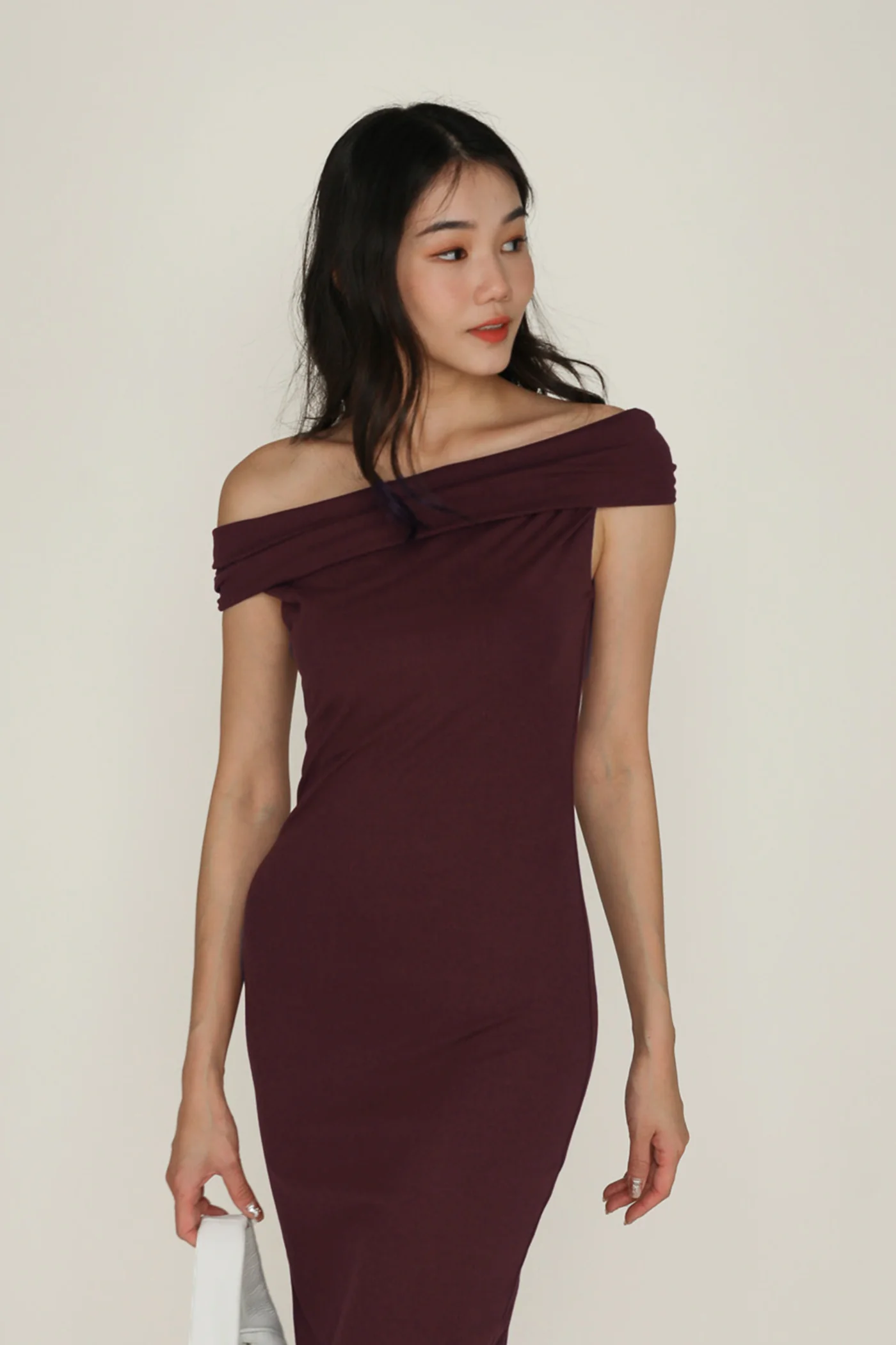 Helena Asymmetrical Shoulder Maxi Dress - Image 9