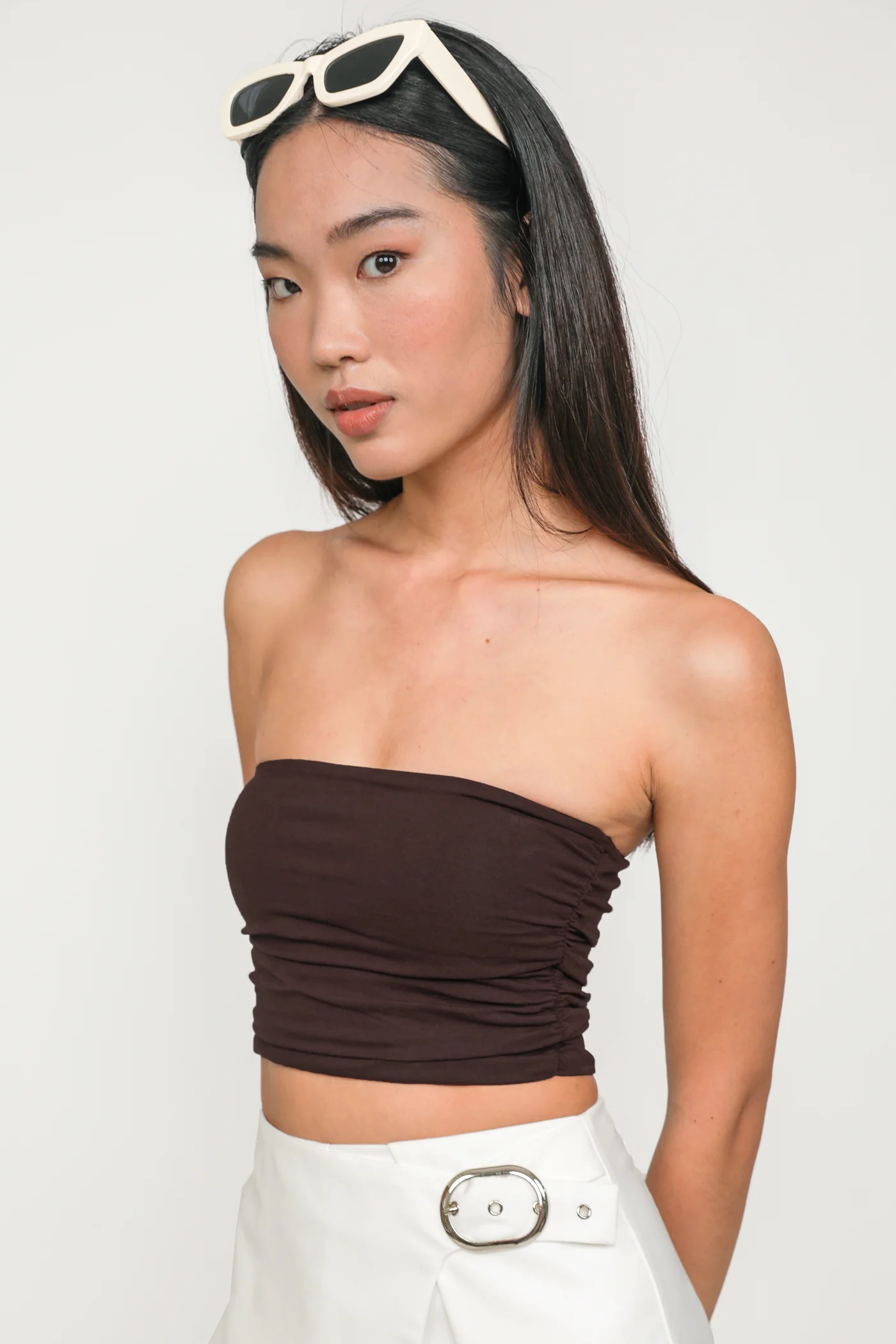 Ines Ruched Tube Padded Top - Image 43