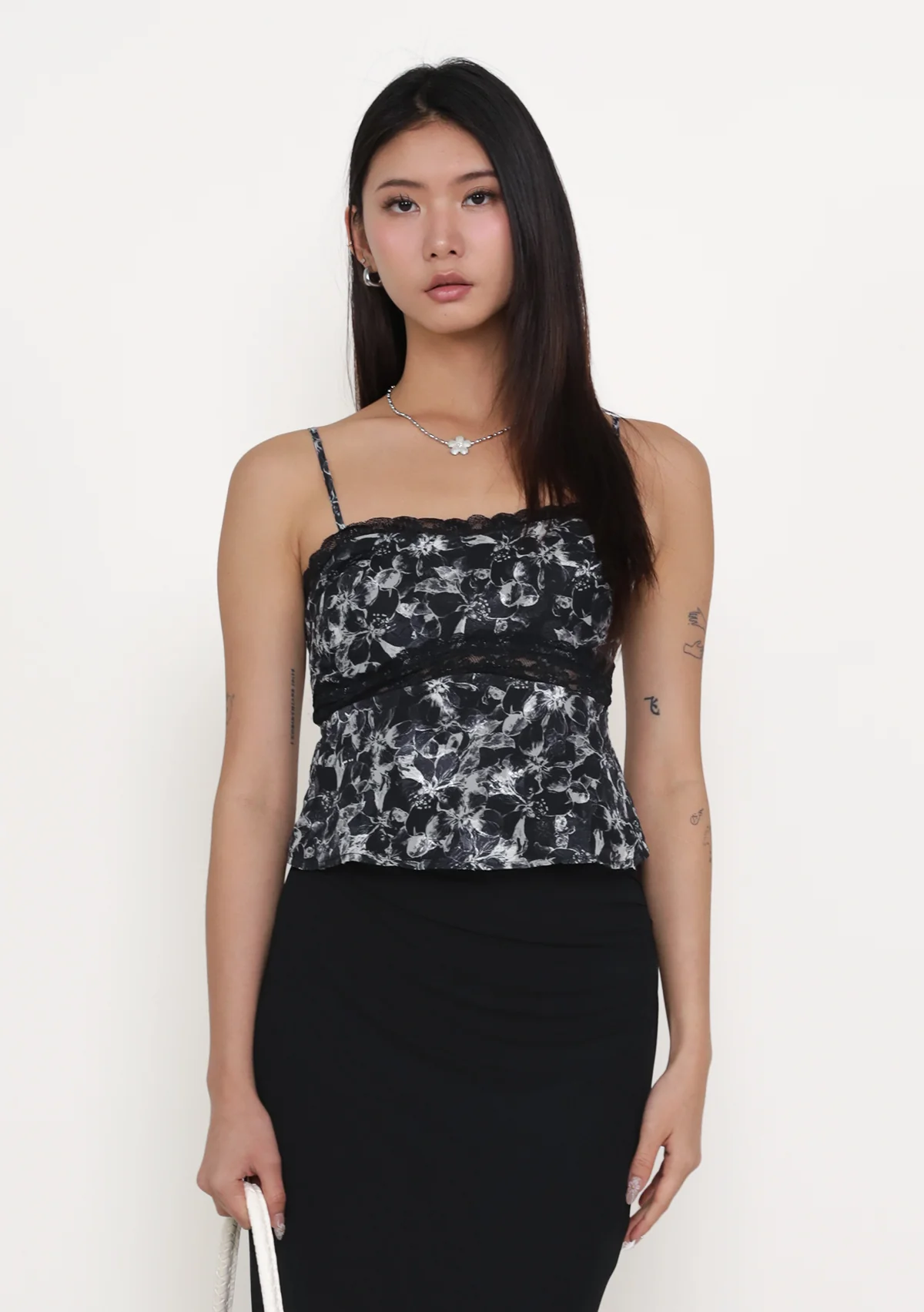 Irina Lace Trim Padded Top (Floral) - Image 10