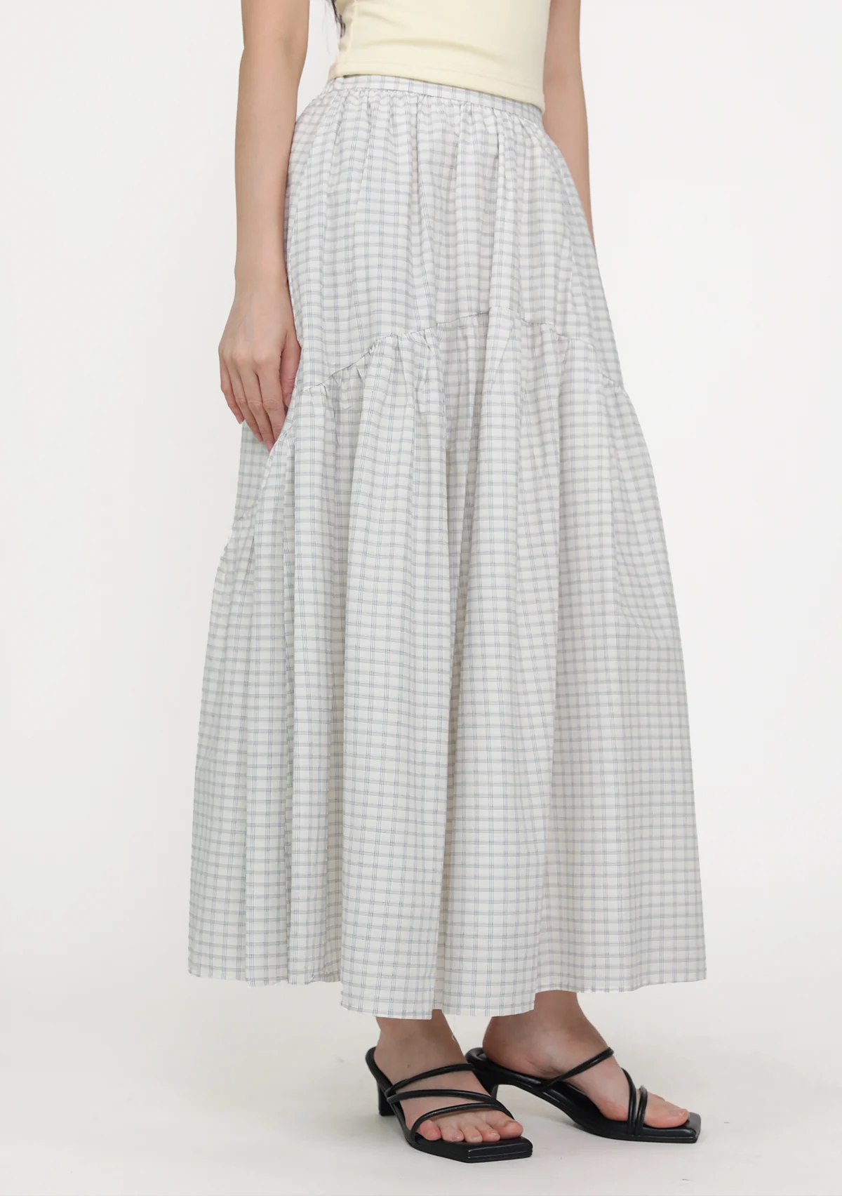Isabella Tiered Maxi Skirt (Plaid) - Image 4