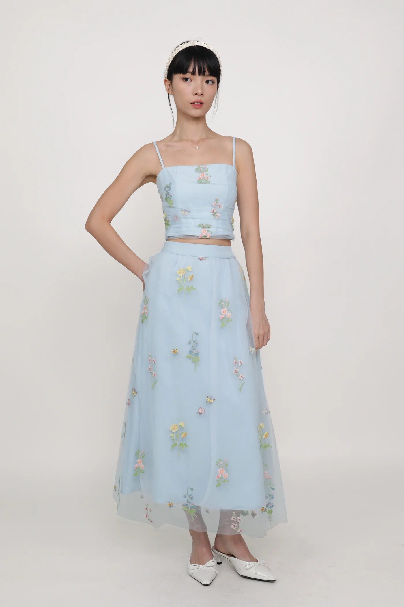 Isadora Embroidery Mesh Maxi Skirt - Image 10
