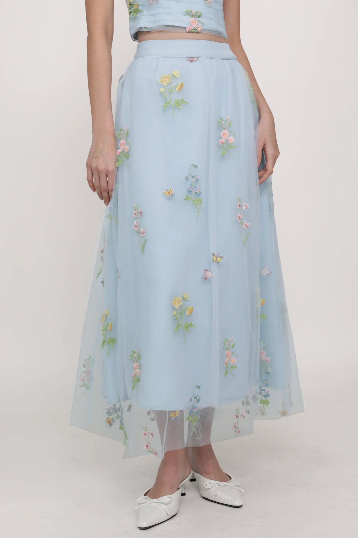 Isadora Embroidery Mesh Maxi Skirt - Image 11