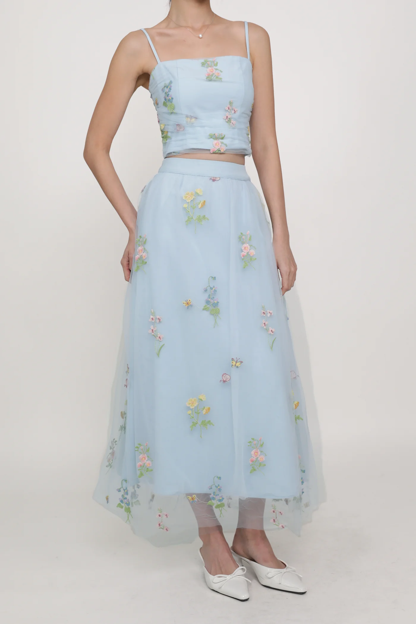 Isadora Embroidery Mesh Maxi Skirt - Image 12