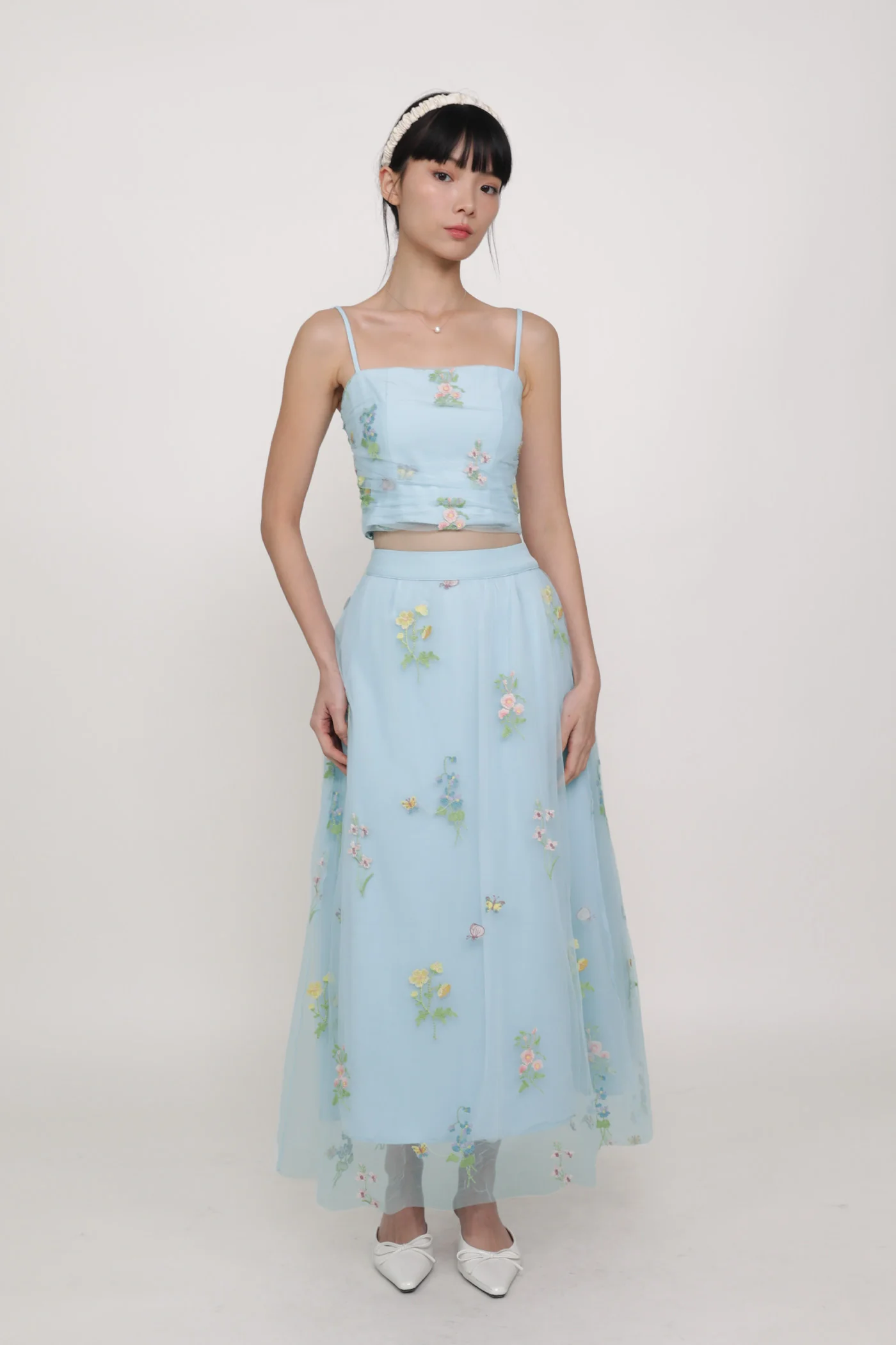 Isadora Embroidery Mesh Maxi Skirt - Image 13