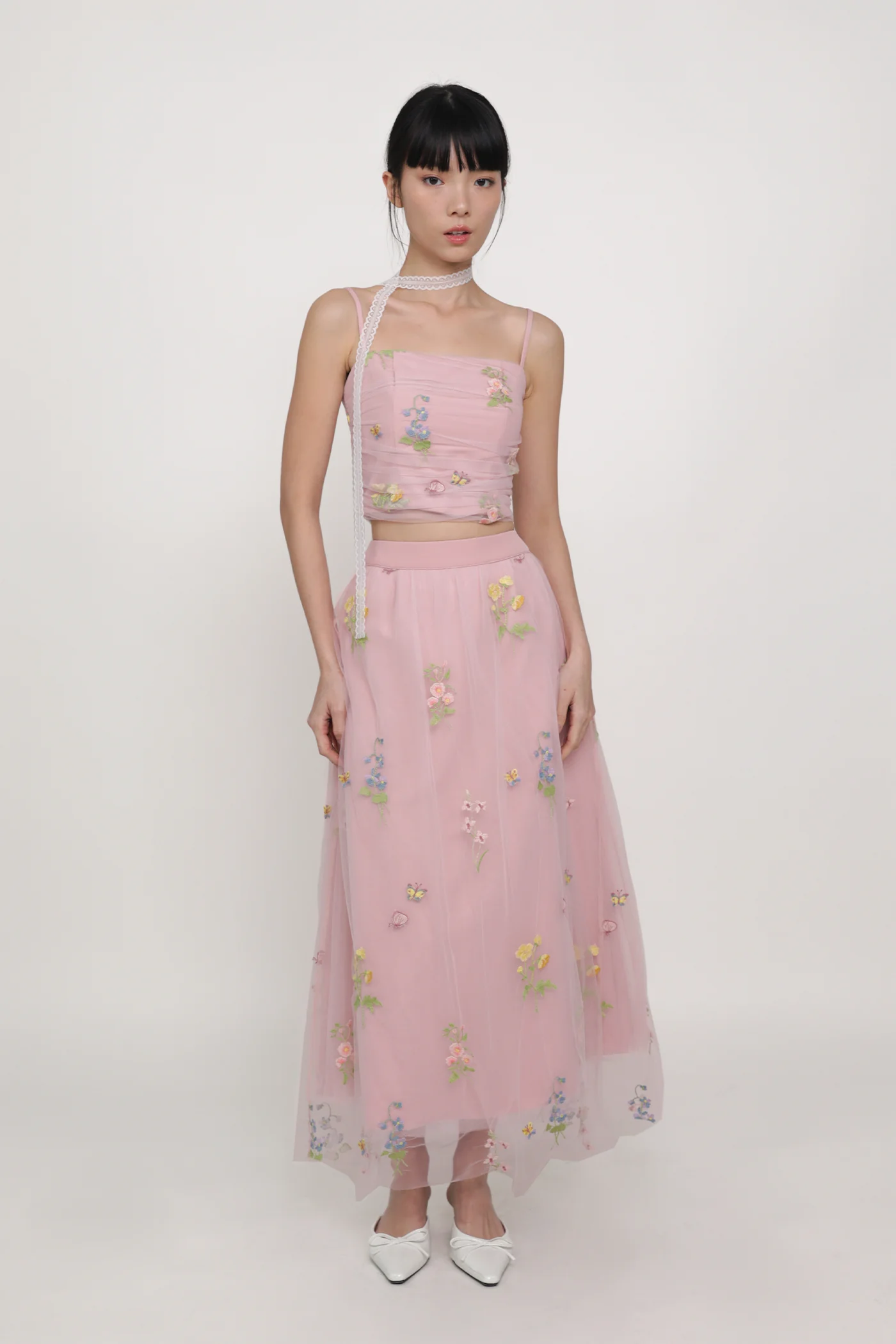 Isadora Embroidery Mesh Maxi Skirt - Image 15