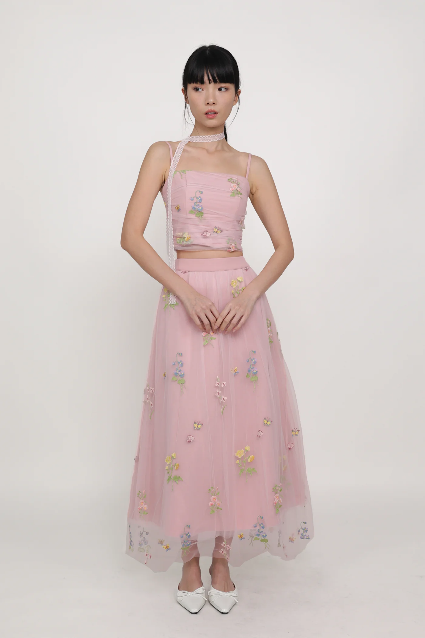 Isadora Embroidery Mesh Maxi Skirt - Image 16