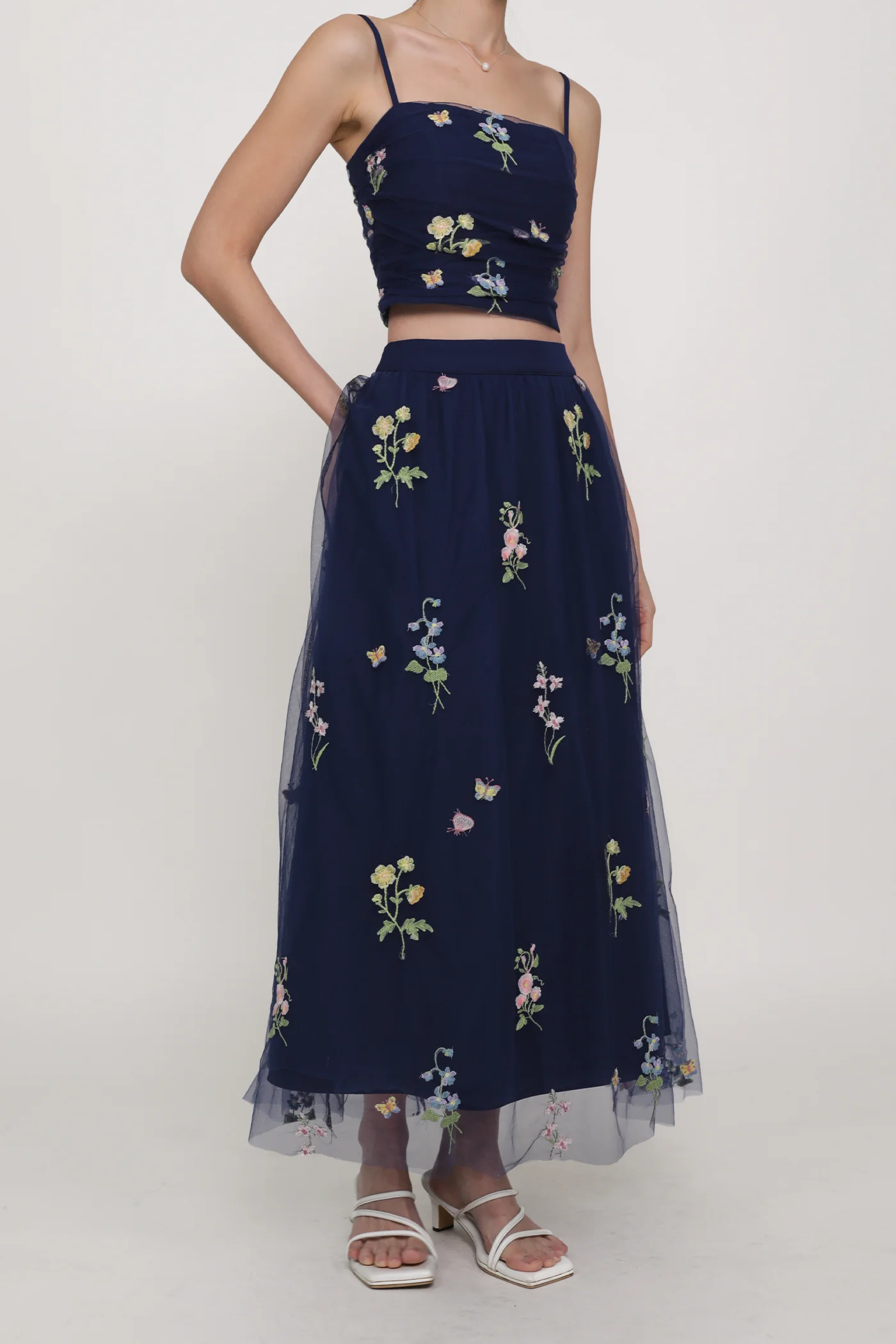 Isadora Embroidery Mesh Maxi Skirt - Image 24