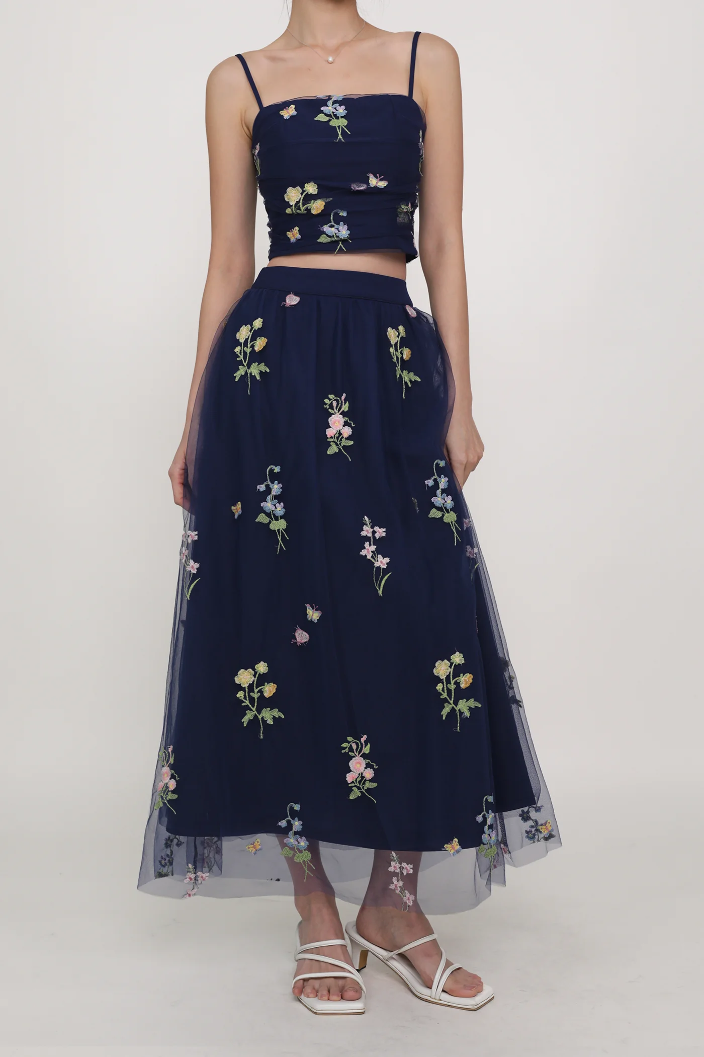 Isadora Embroidery Mesh Maxi Skirt - Image 26