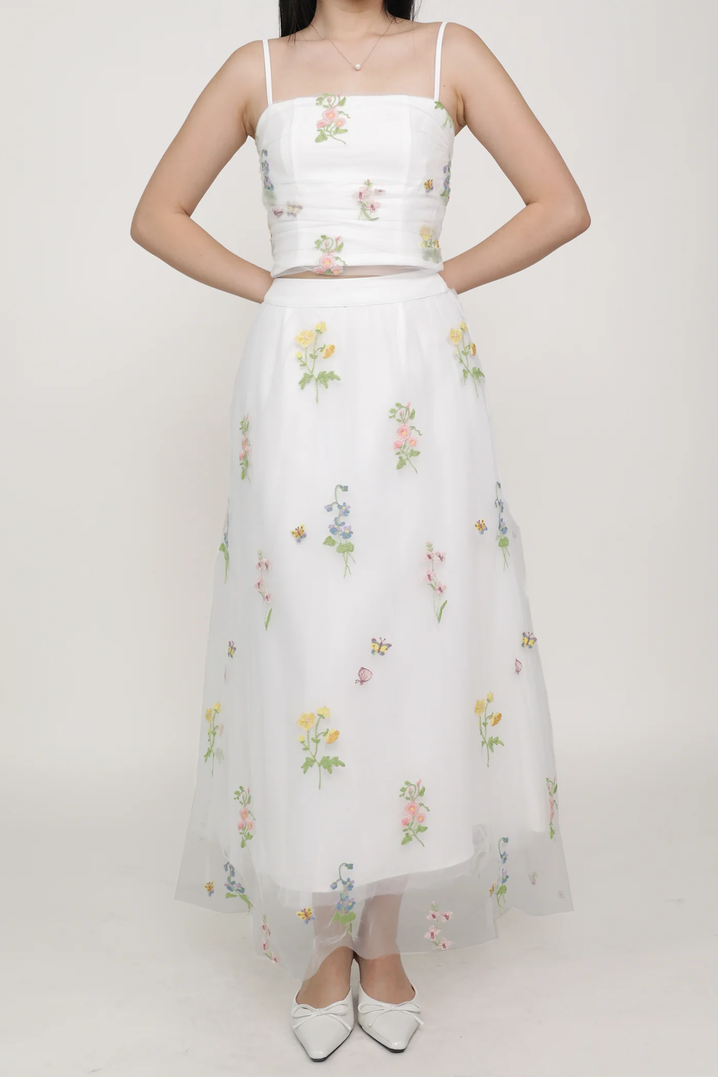 Isadora Embroidery Mesh Maxi Skirt - Image 3