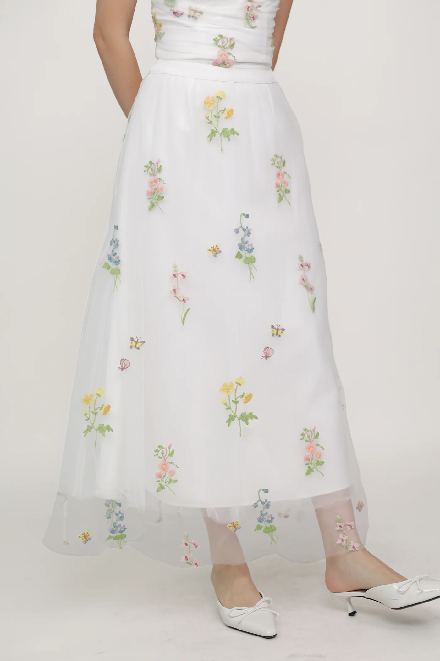 Isadora Embroidery Mesh Maxi Skirt - Image 4
