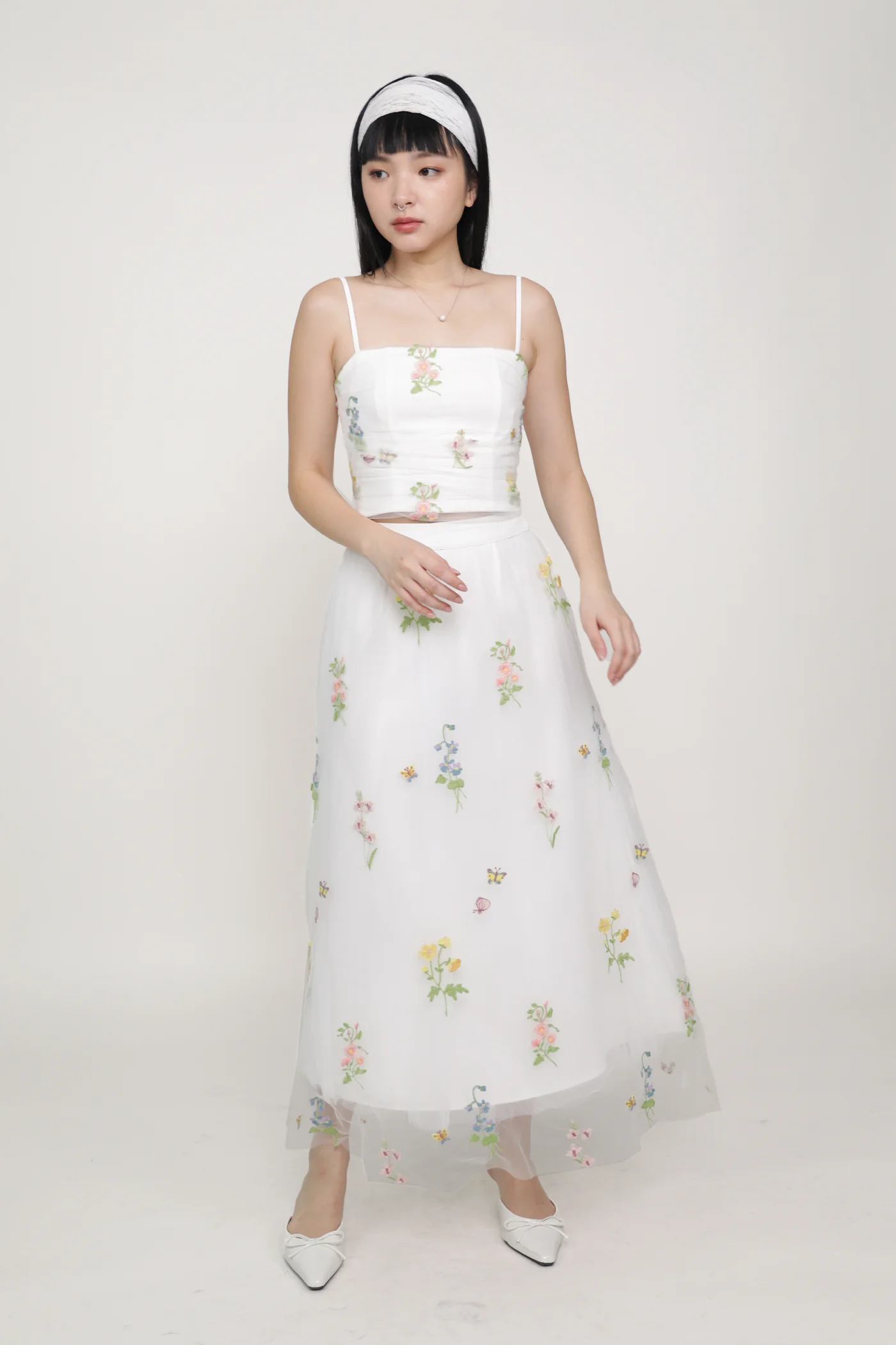 Isadora Embroidery Mesh Maxi Skirt - Image 6