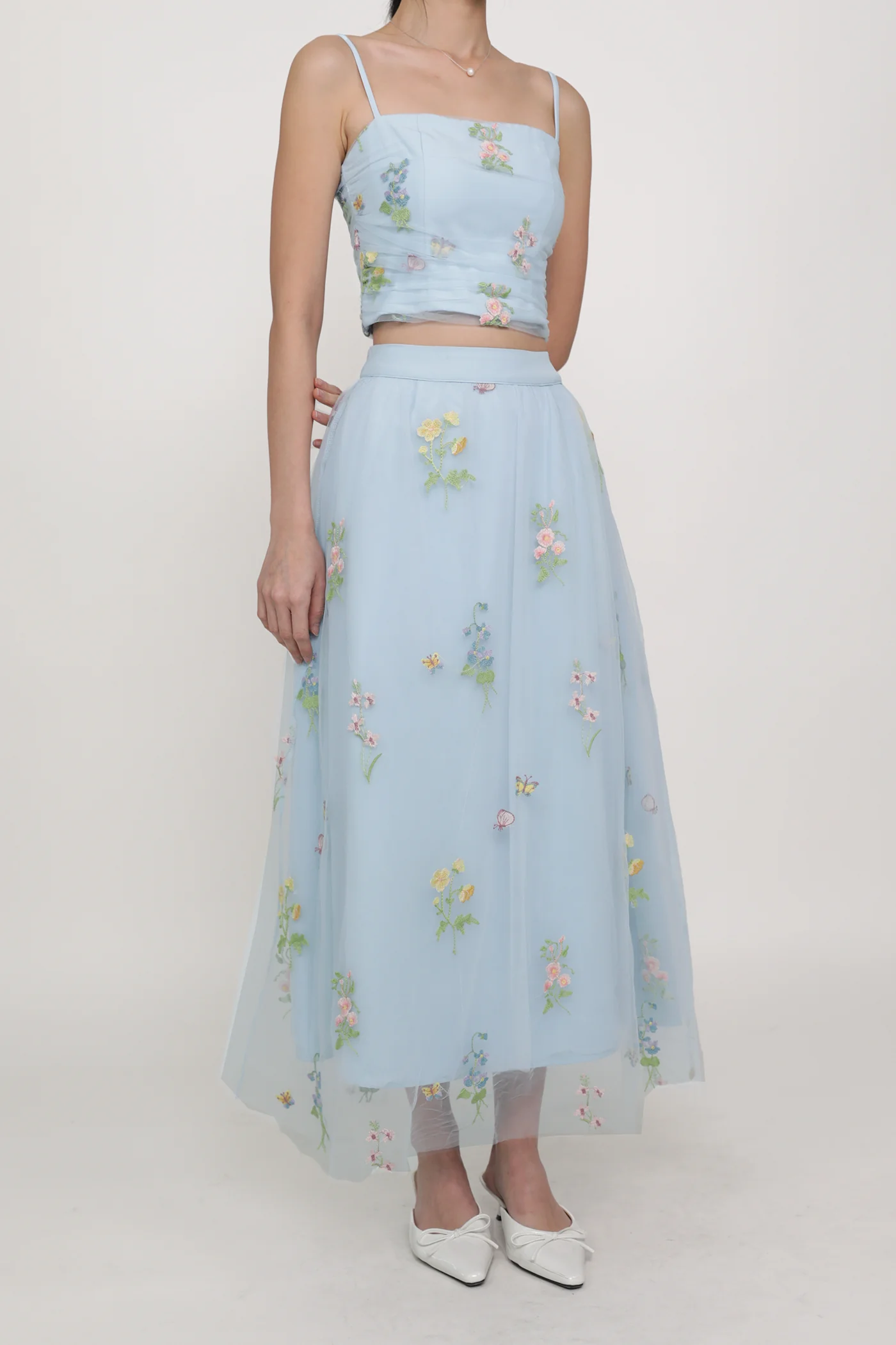 Isadora Embroidery Mesh Maxi Skirt - Image 8