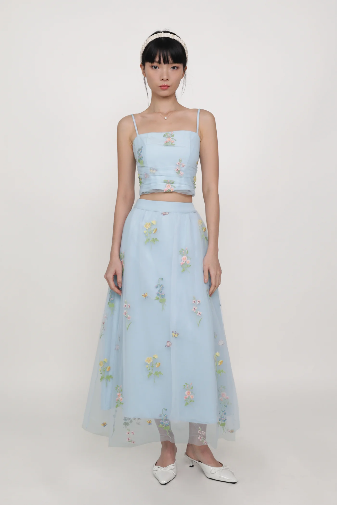 Isadora Embroidery Mesh Maxi Skirt - Image 9