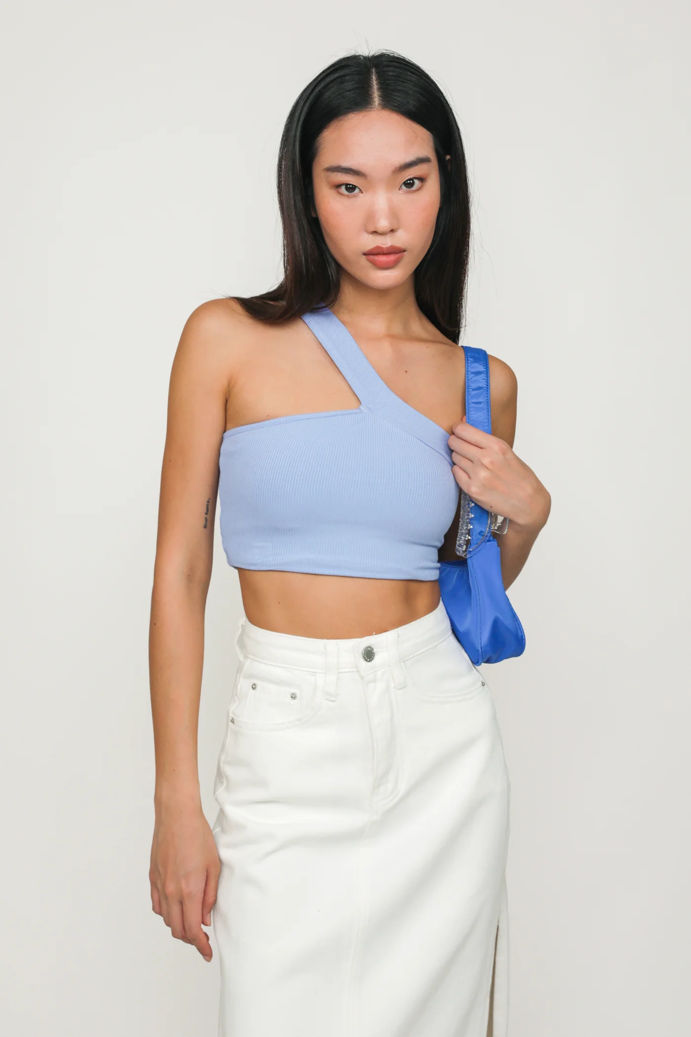 Jada High Slit Denim Midi Skirt - Image 19