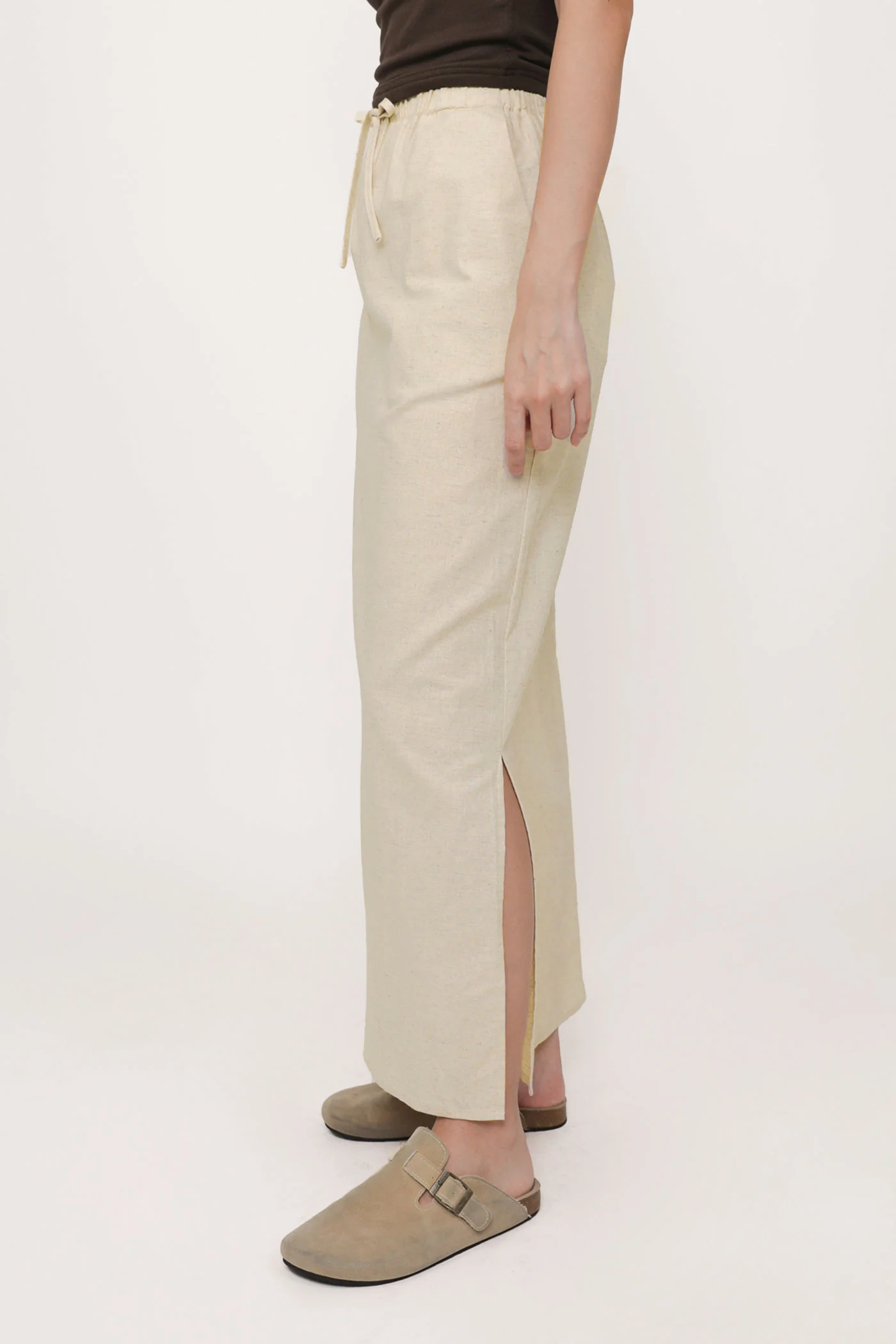 Jaden Linen Drawstring Maxi Skirt - Image 12