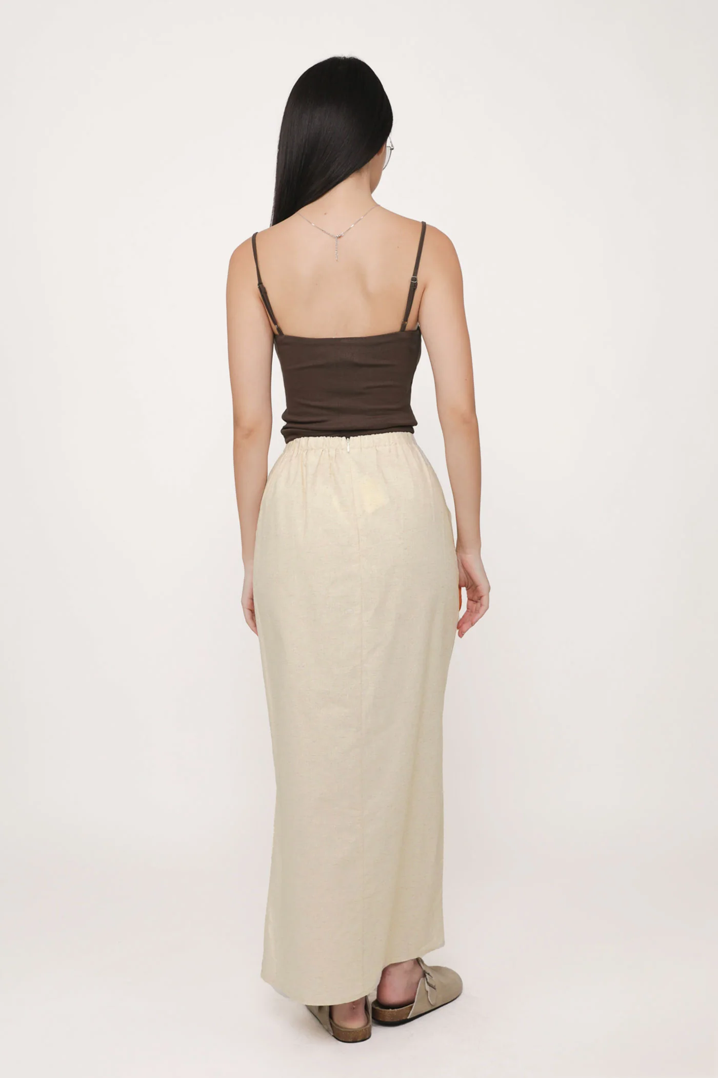 Jaden Linen Drawstring Maxi Skirt - Image 14