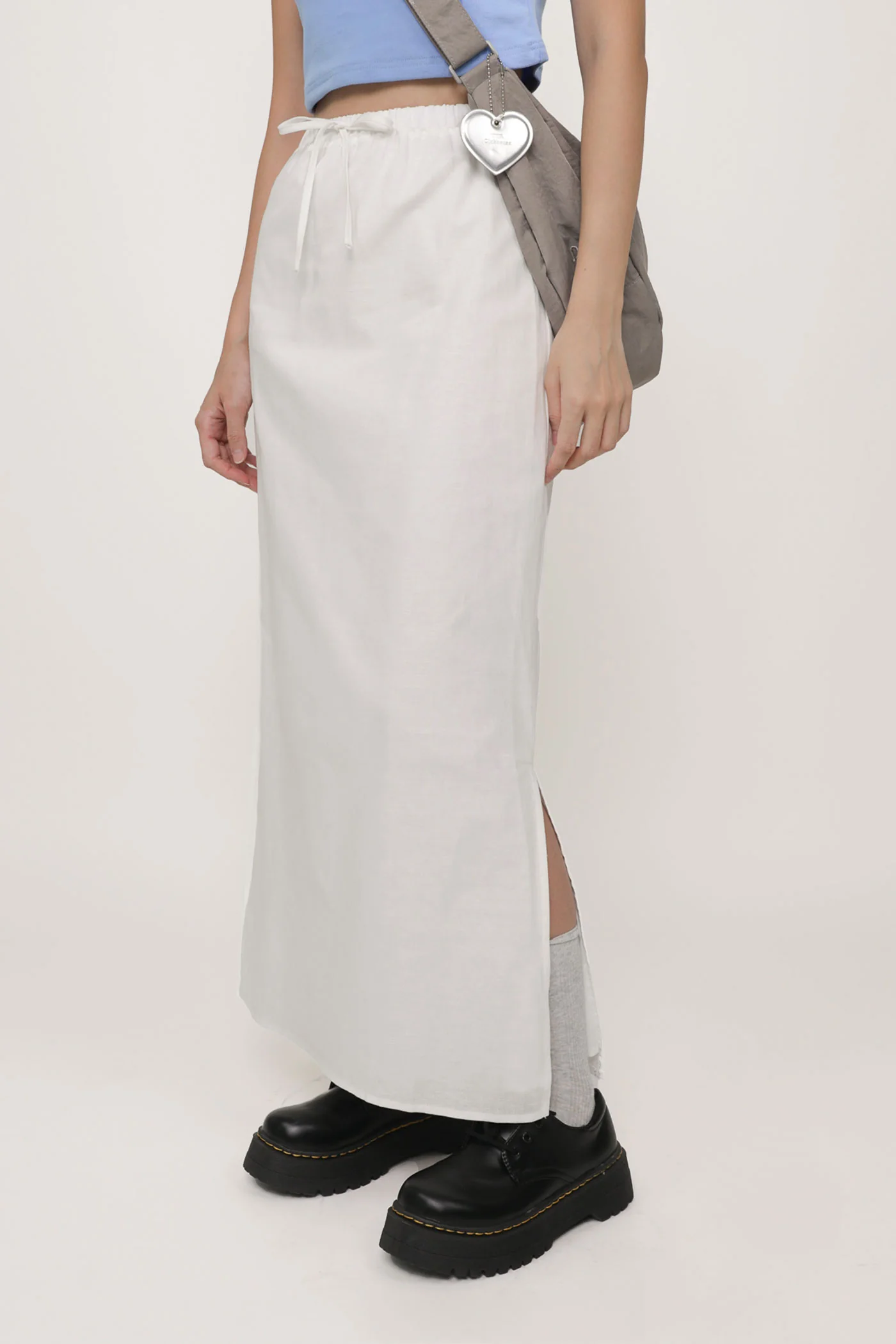 Jaden Linen Drawstring Maxi Skirt - Image 17
