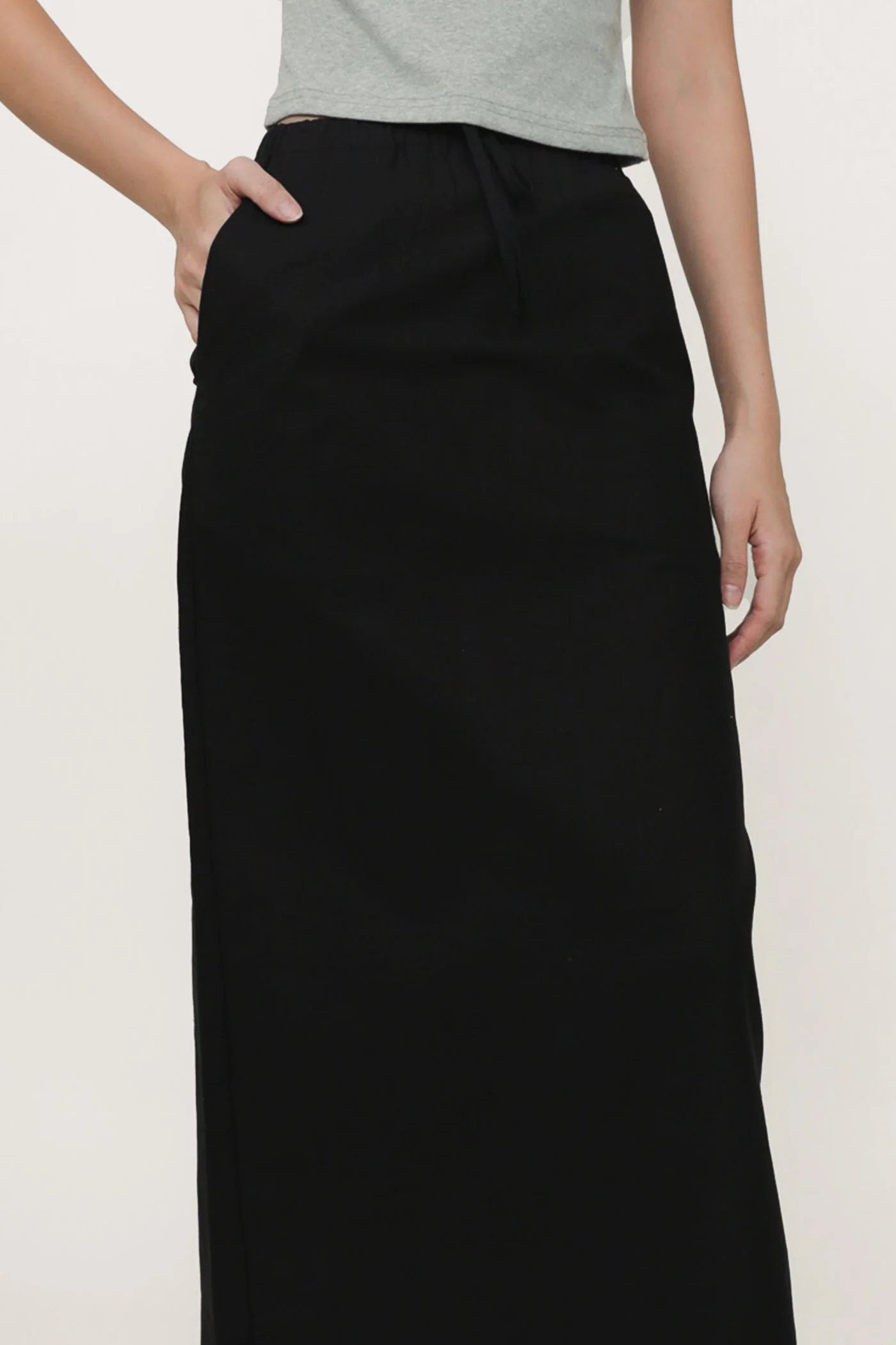 Jaden Linen Drawstring Maxi Skirt - Image 25