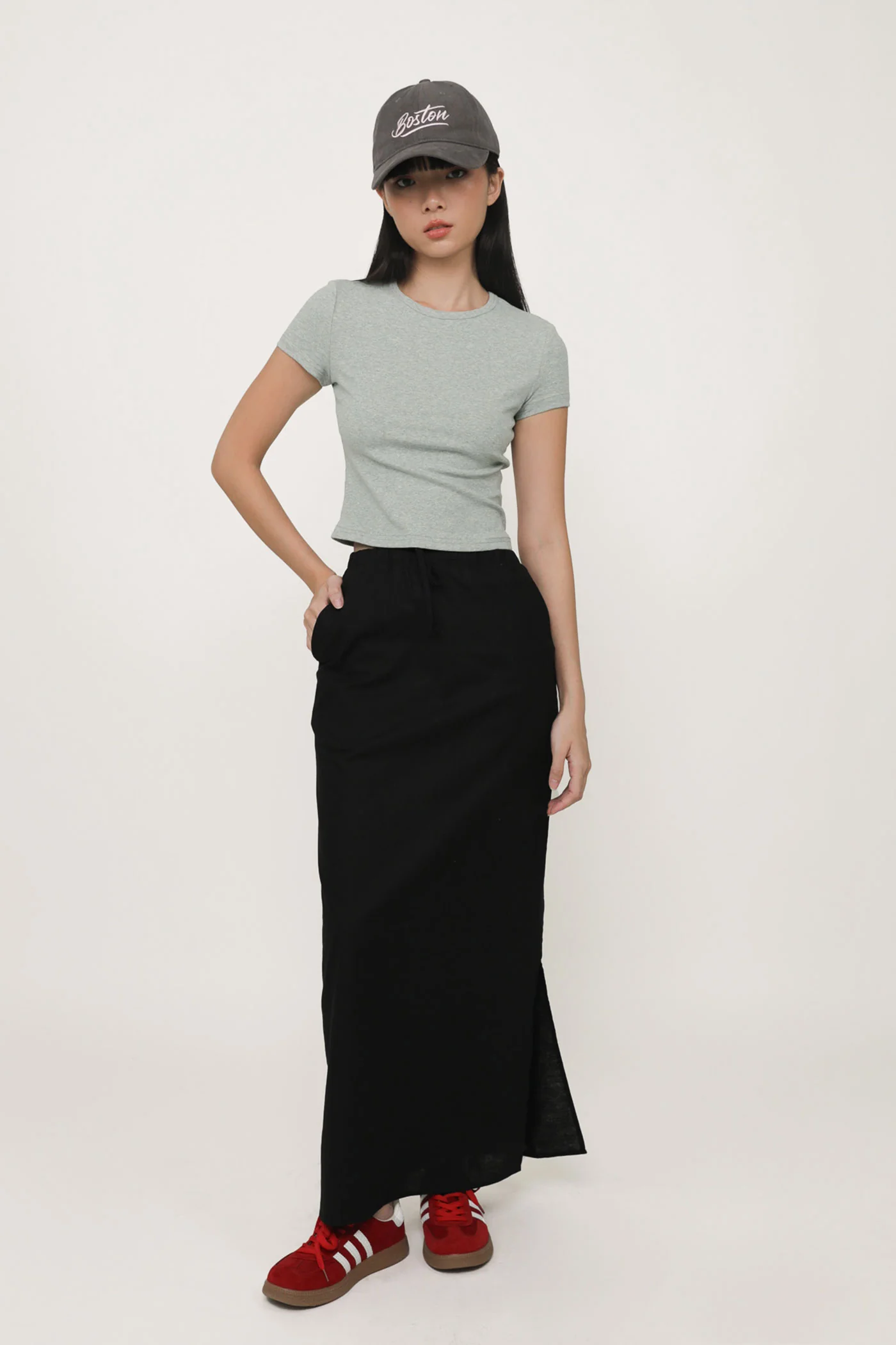 Jaden Linen Drawstring Maxi Skirt - Image 27