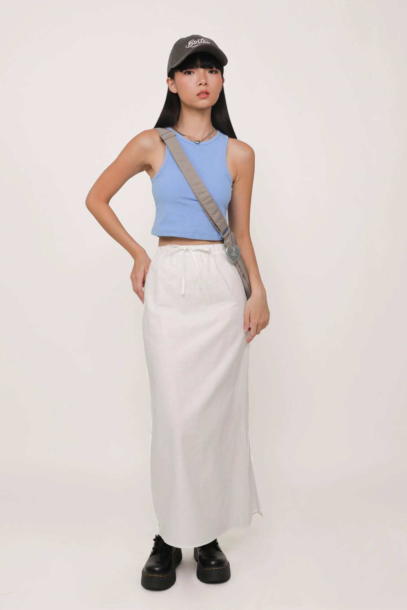 Jaden Linen Drawstring Maxi Skirt - Image 3
