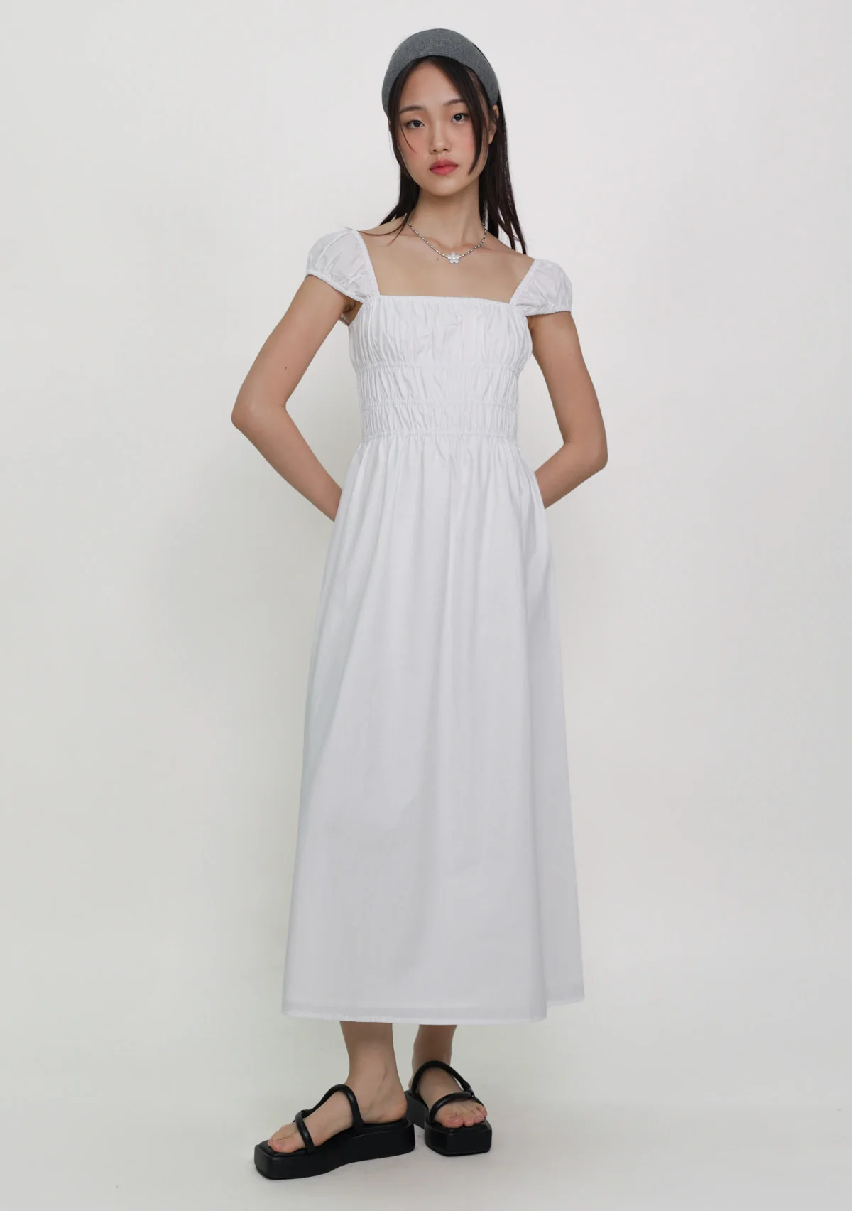 Janelle Shirred Midi Dress - Image 3