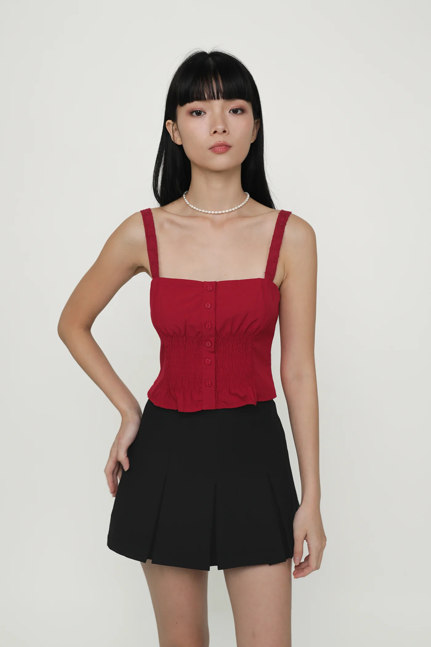 Jenelle Crochet Trim Smocked Top - Image 18