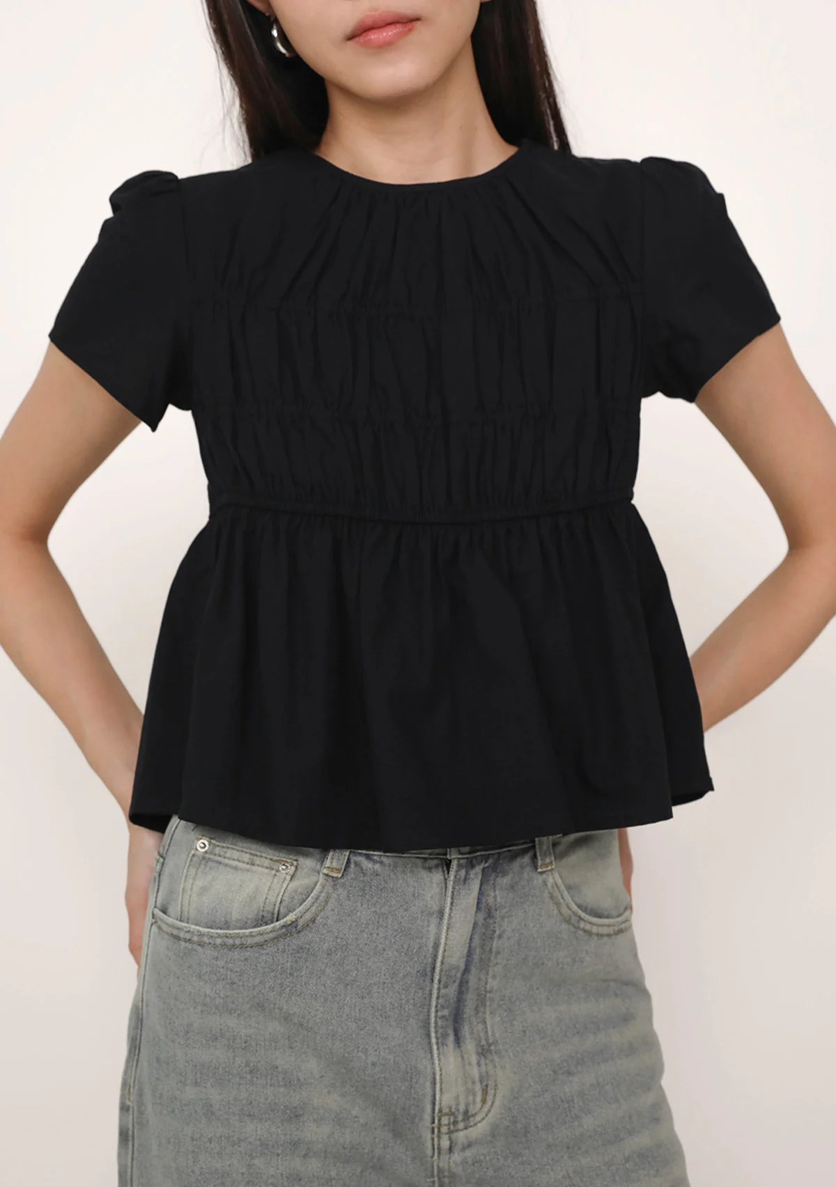 Jeni Shirred Cotton Top - Image 15