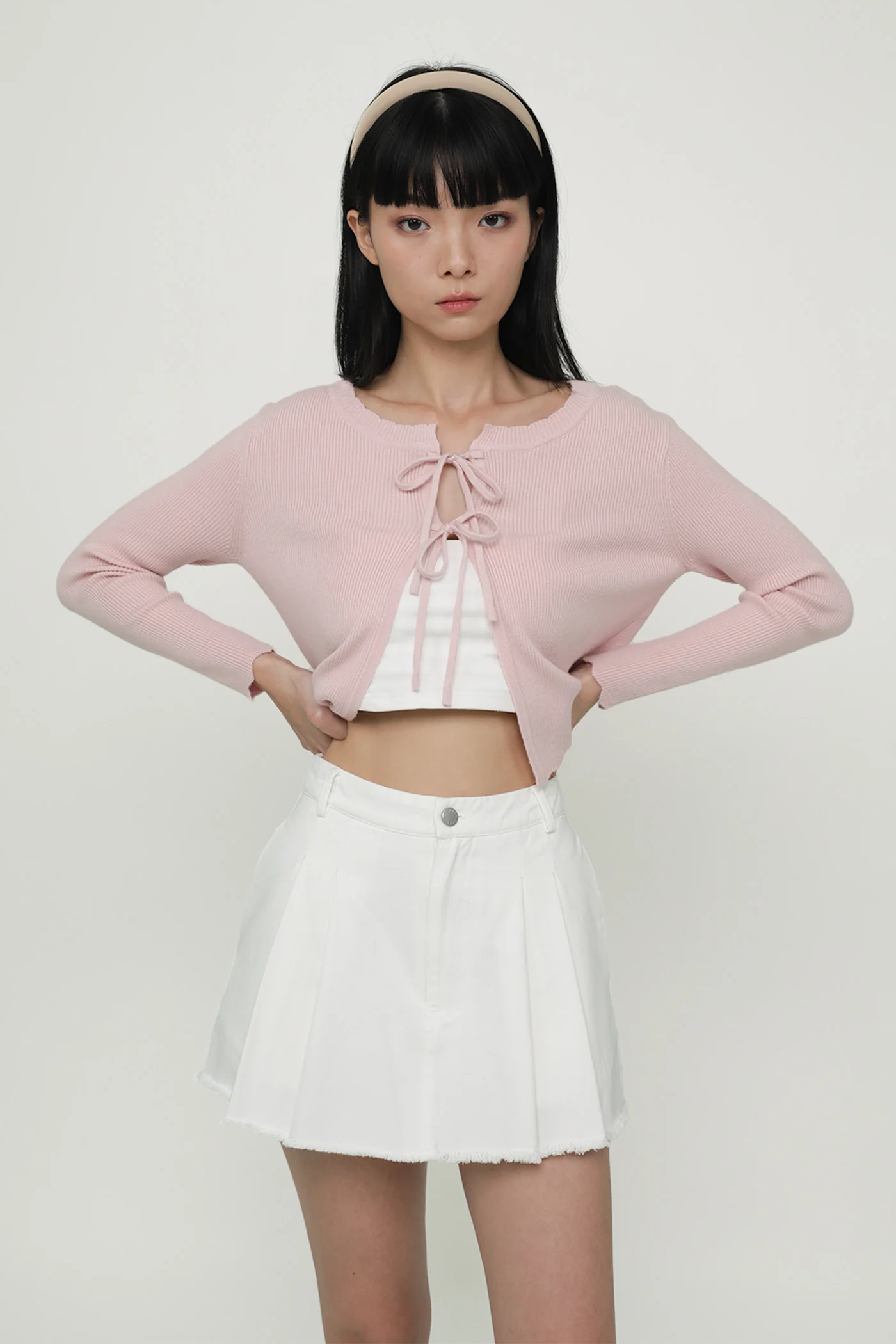 Jerry Pleated Frayed Hem Skorts - Image 10