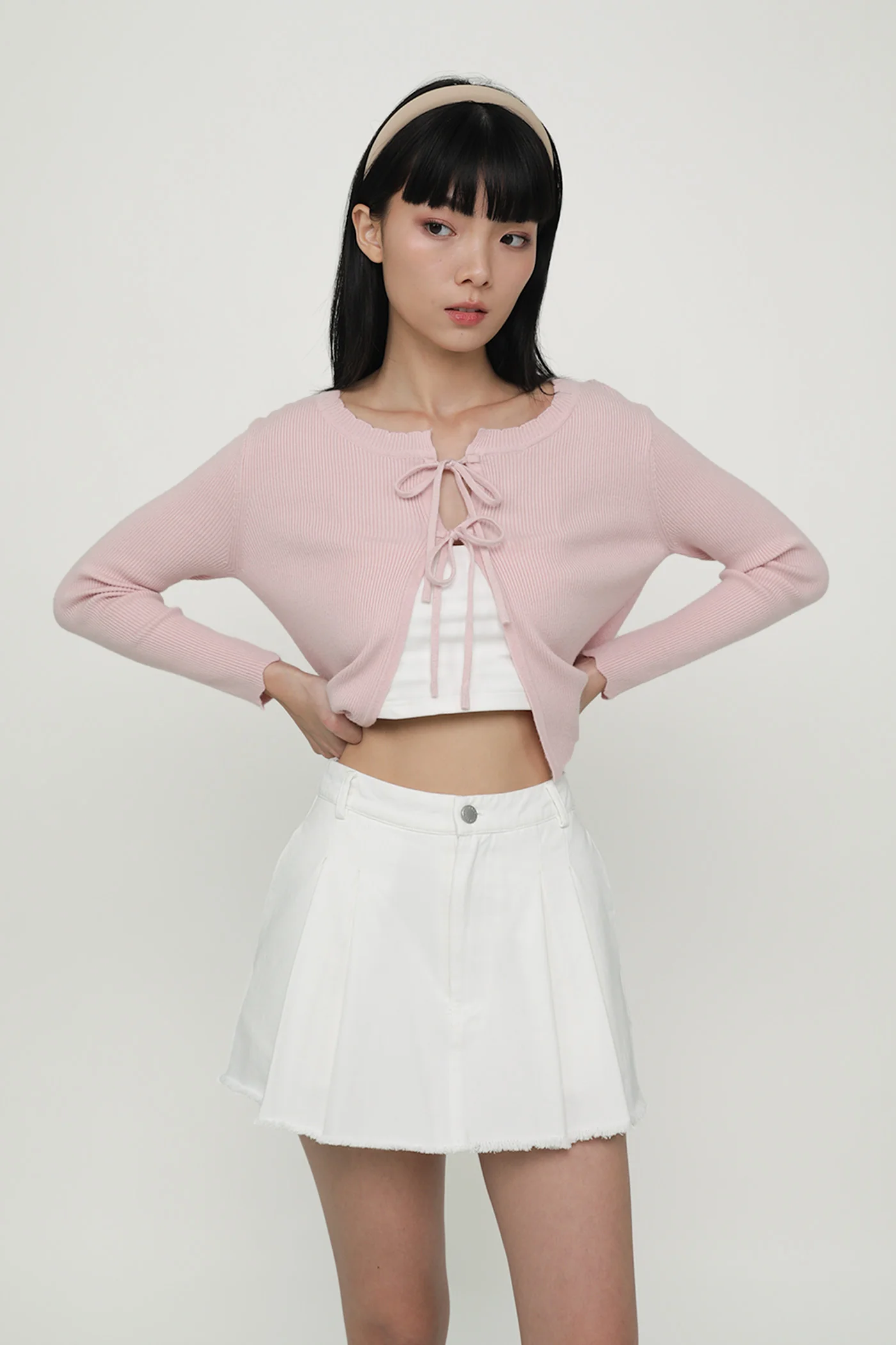 Jerry Pleated Frayed Hem Skorts - Image 11