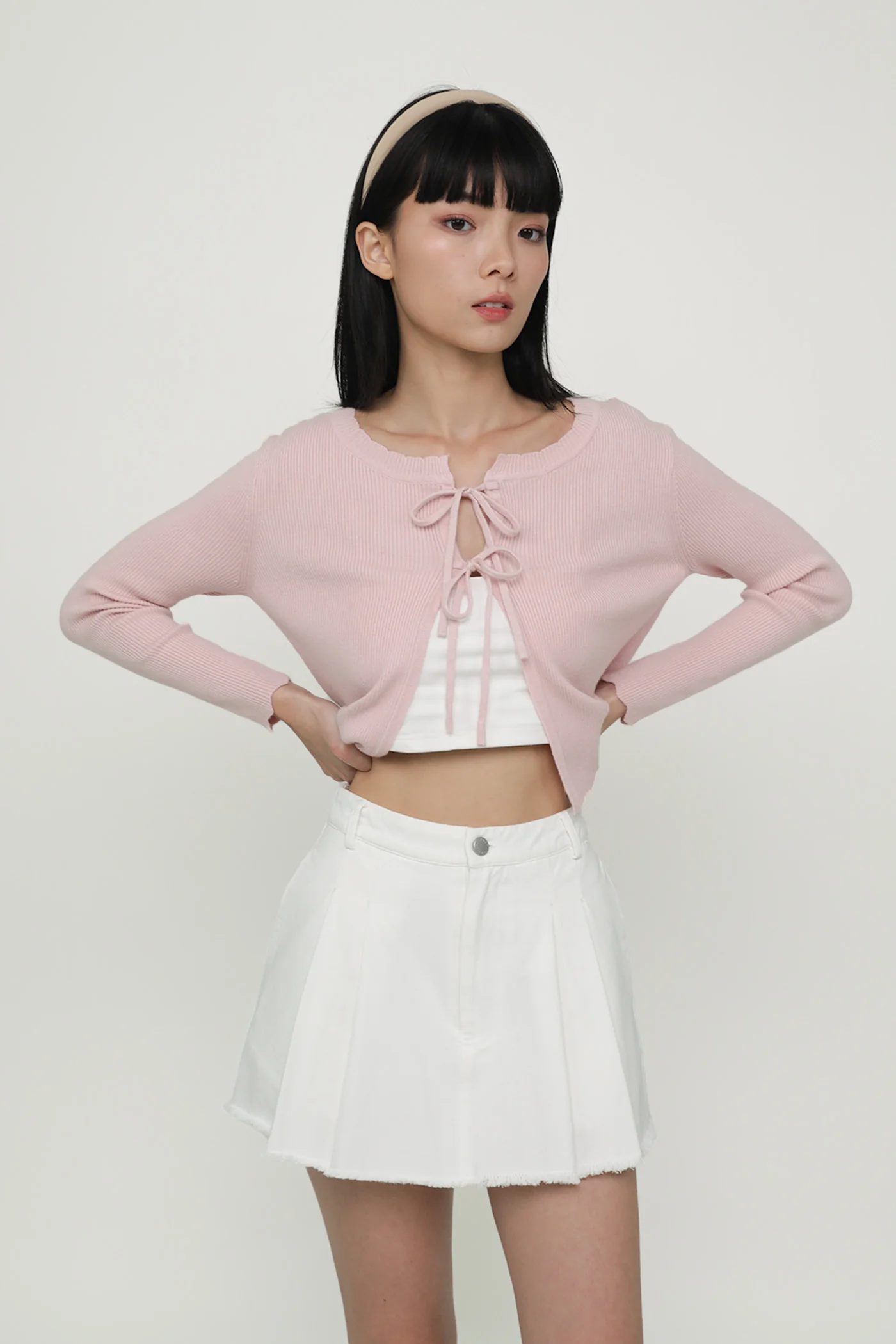 Jerry Pleated Frayed Hem Skorts - Image 13