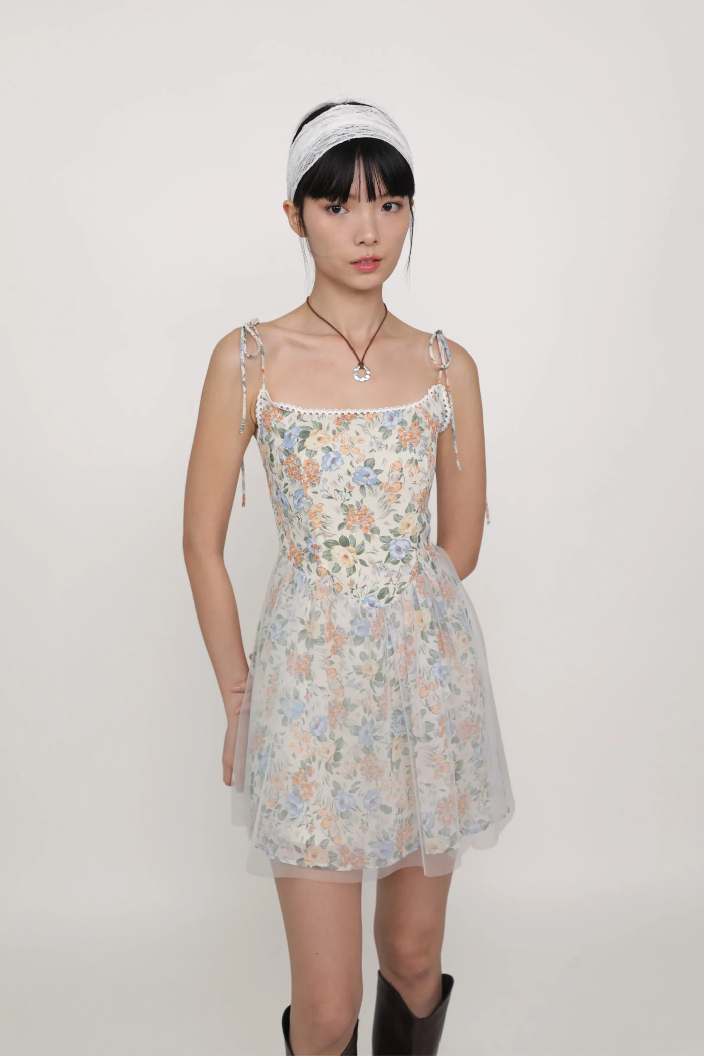 Josephine Mesh Overlay Corset Romper