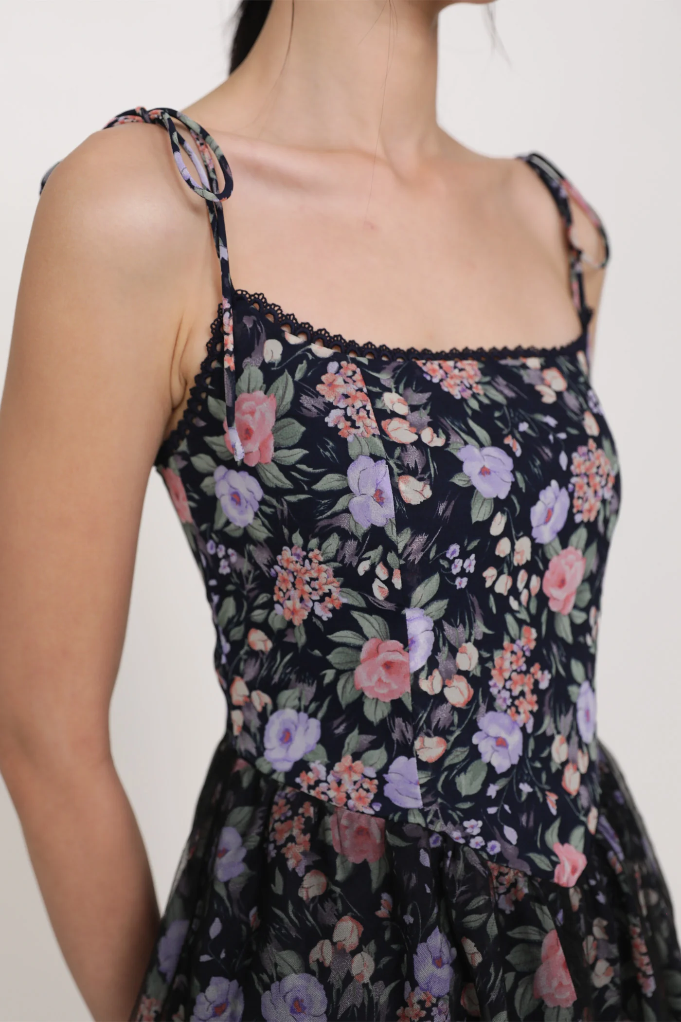 Josephine Mesh Overlay Corset Romper - Image 10