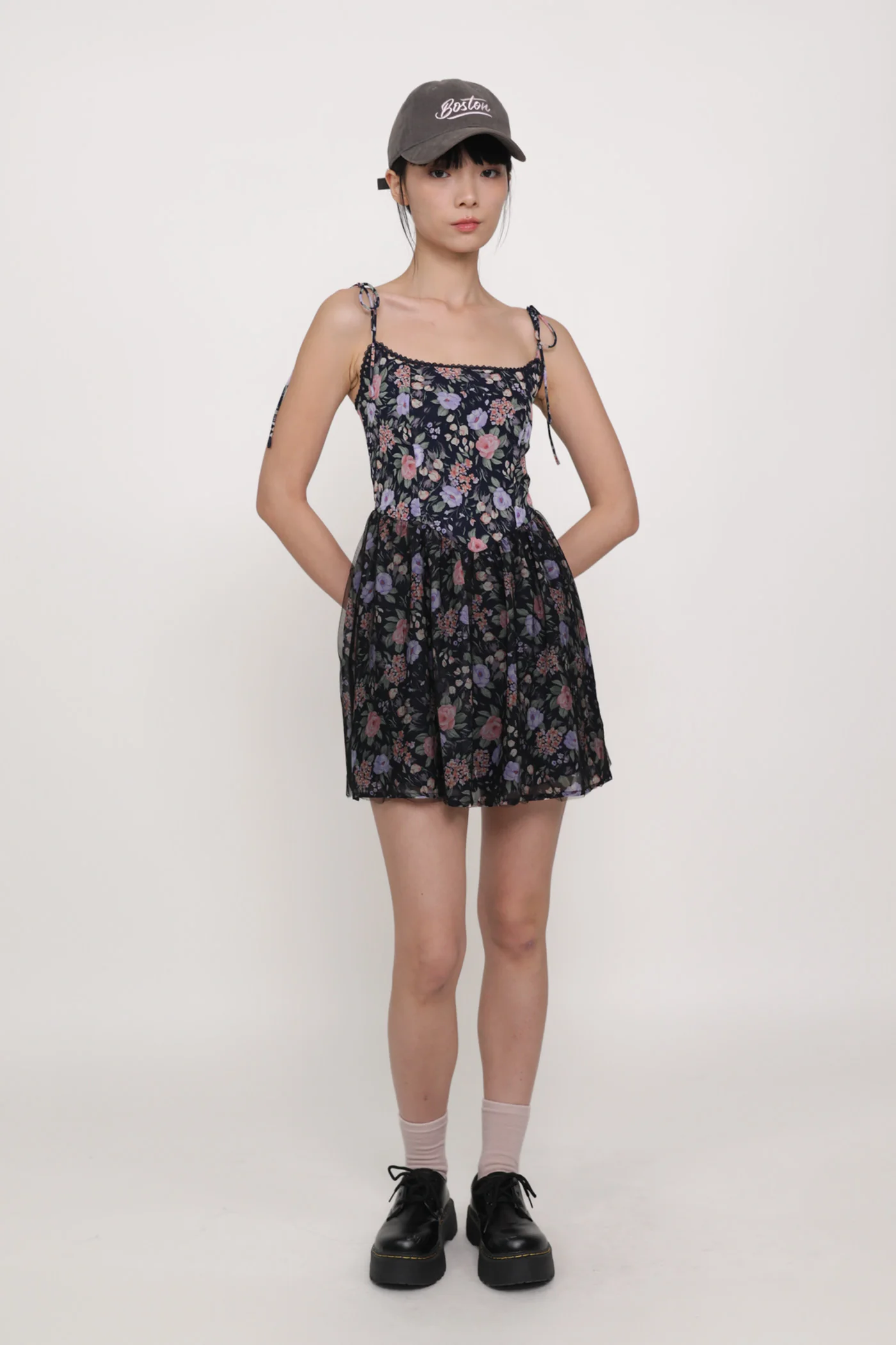Josephine Mesh Overlay Corset Romper - Image 12