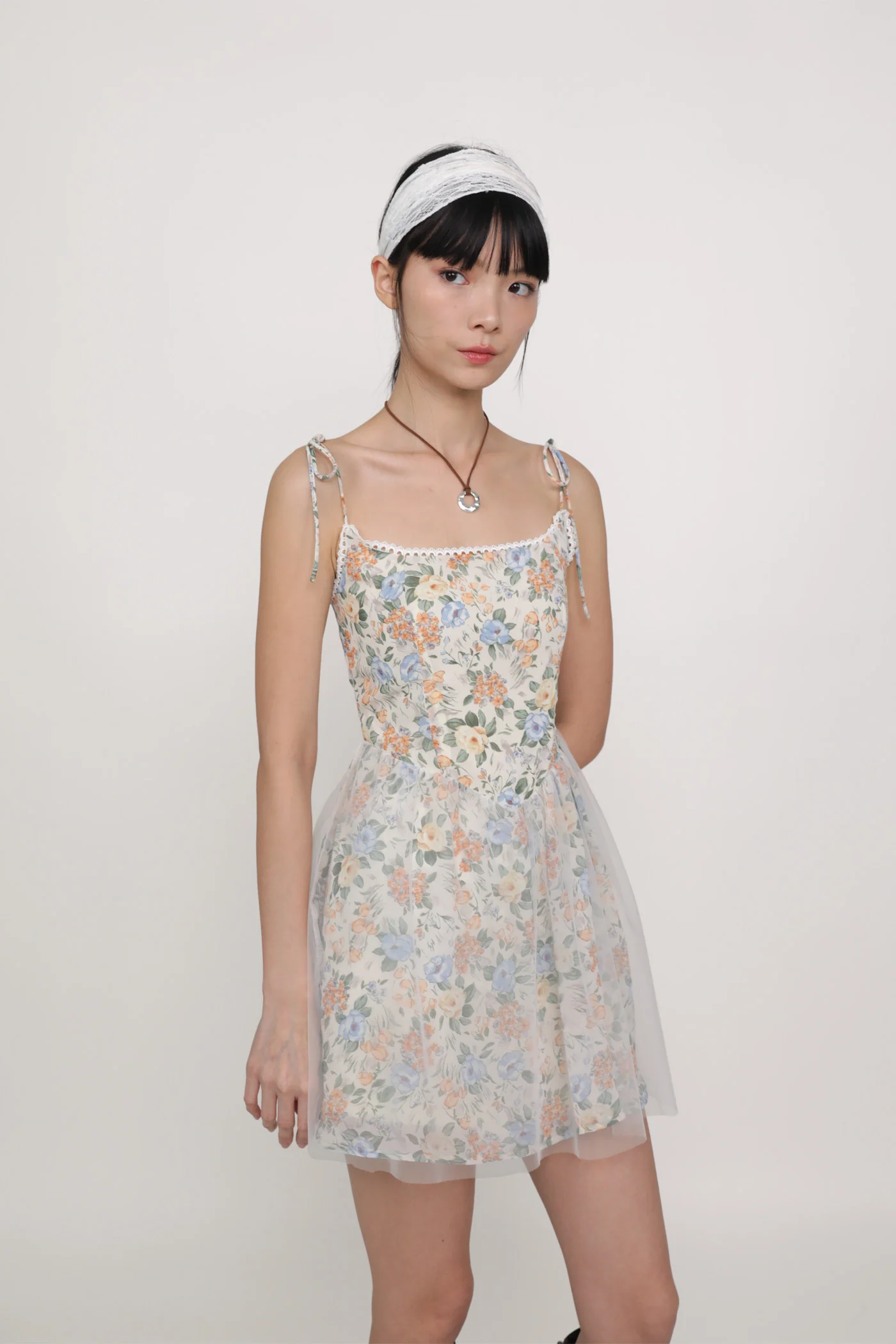 Josephine Mesh Overlay Corset Romper - Image 2