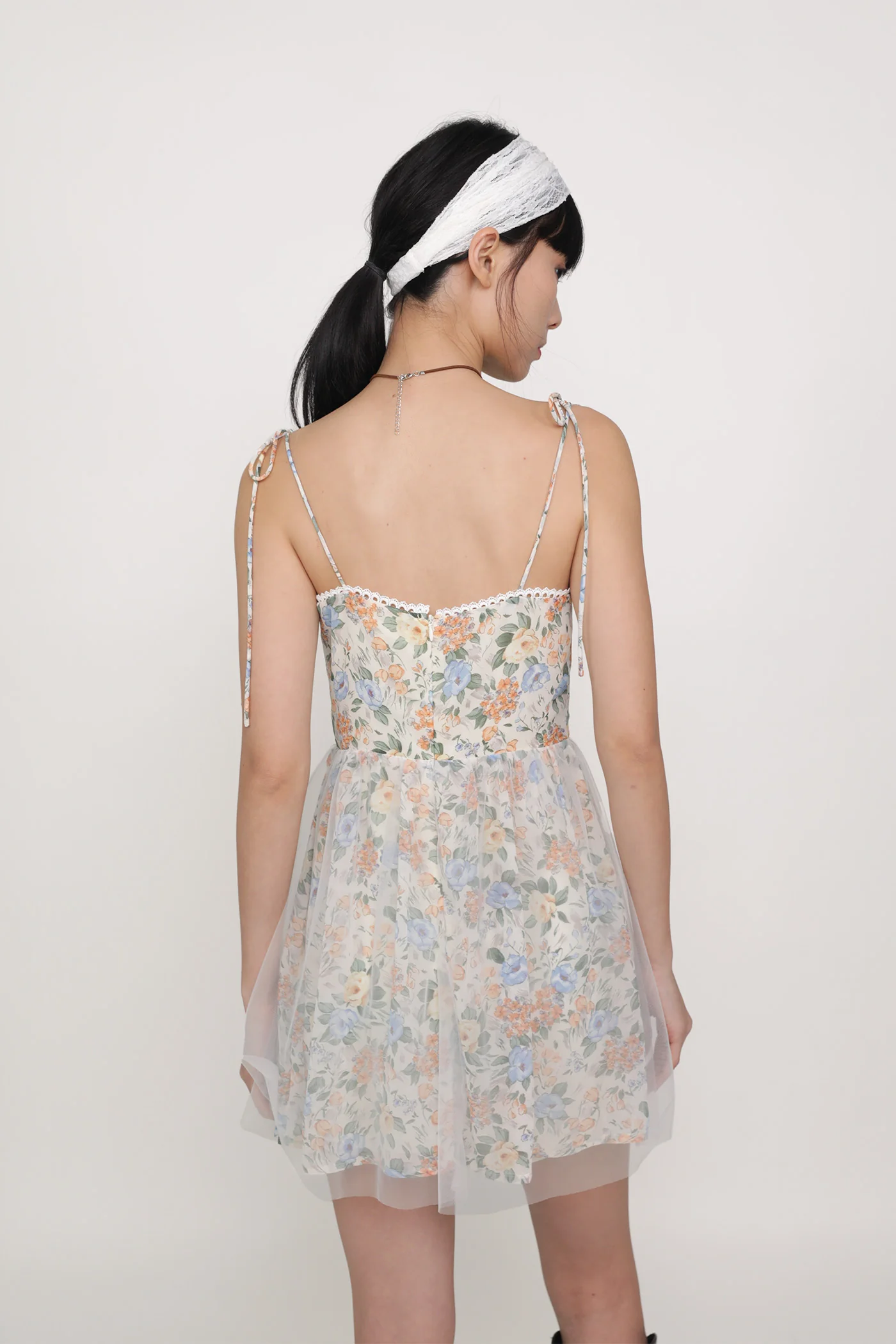 Josephine Mesh Overlay Corset Romper - Image 6