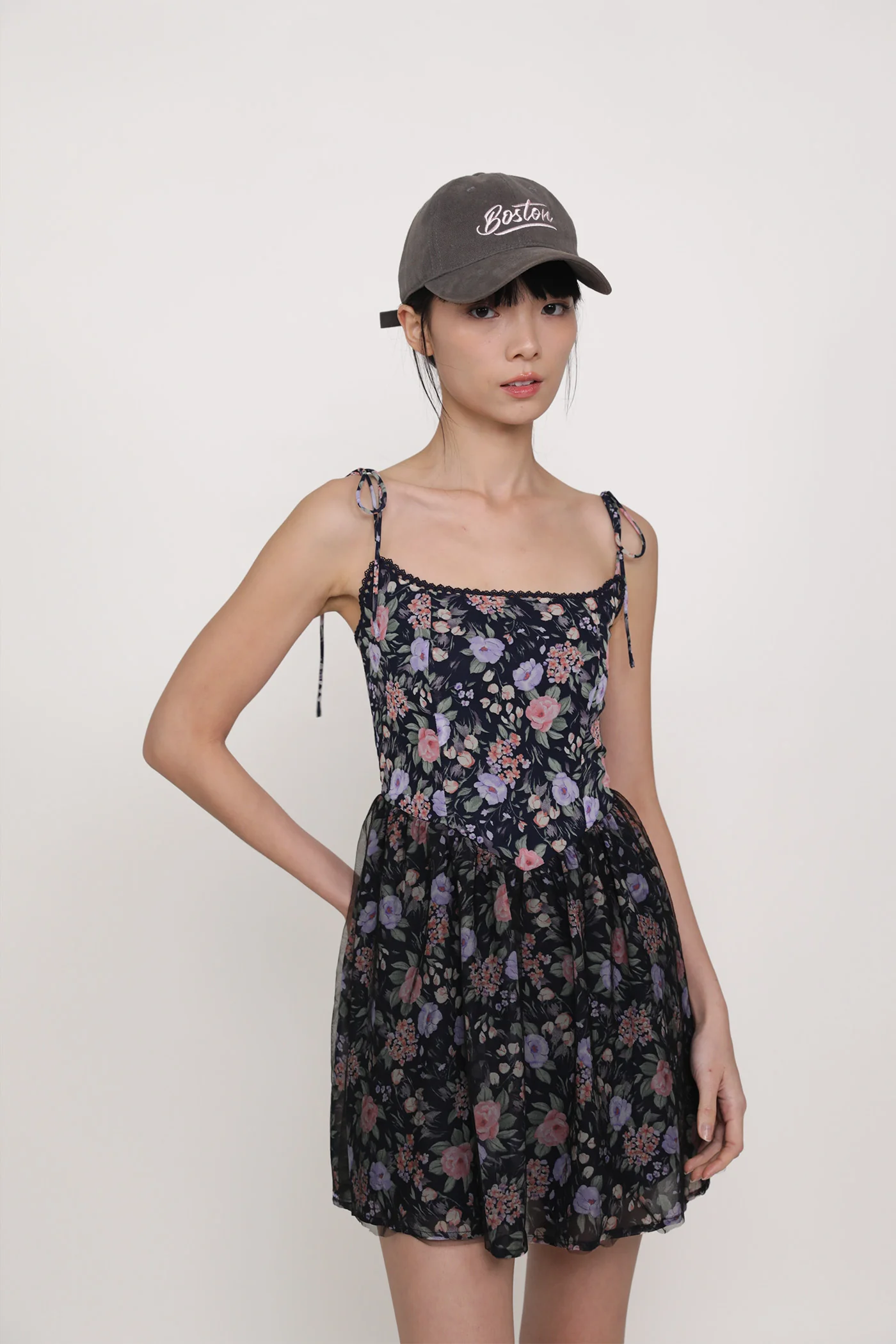 Josephine Mesh Overlay Corset Romper - Image 9