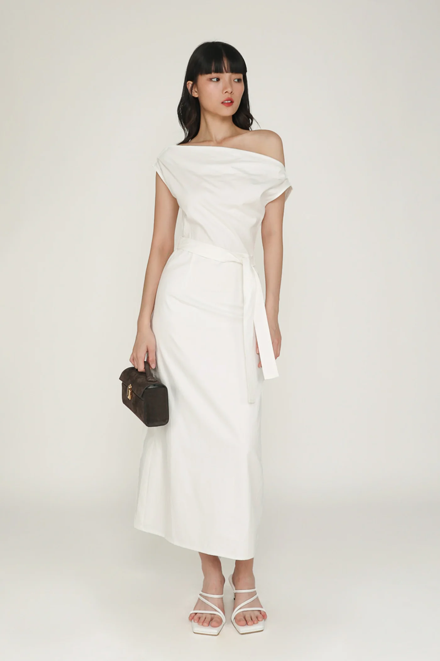 Kael Asymmetrical Shoulder Maxi Dress