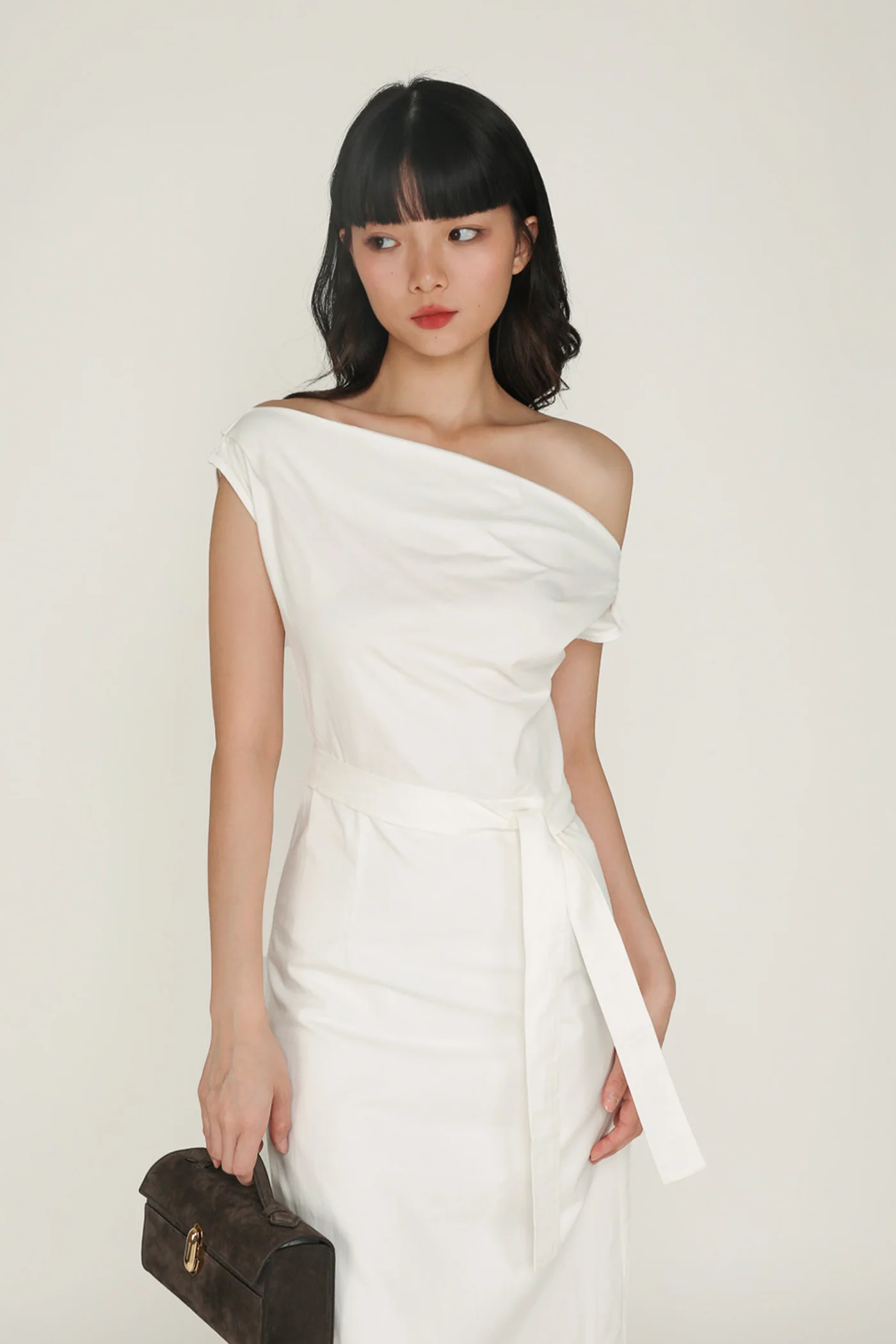 Kael Asymmetrical Shoulder Maxi Dress - Image 2