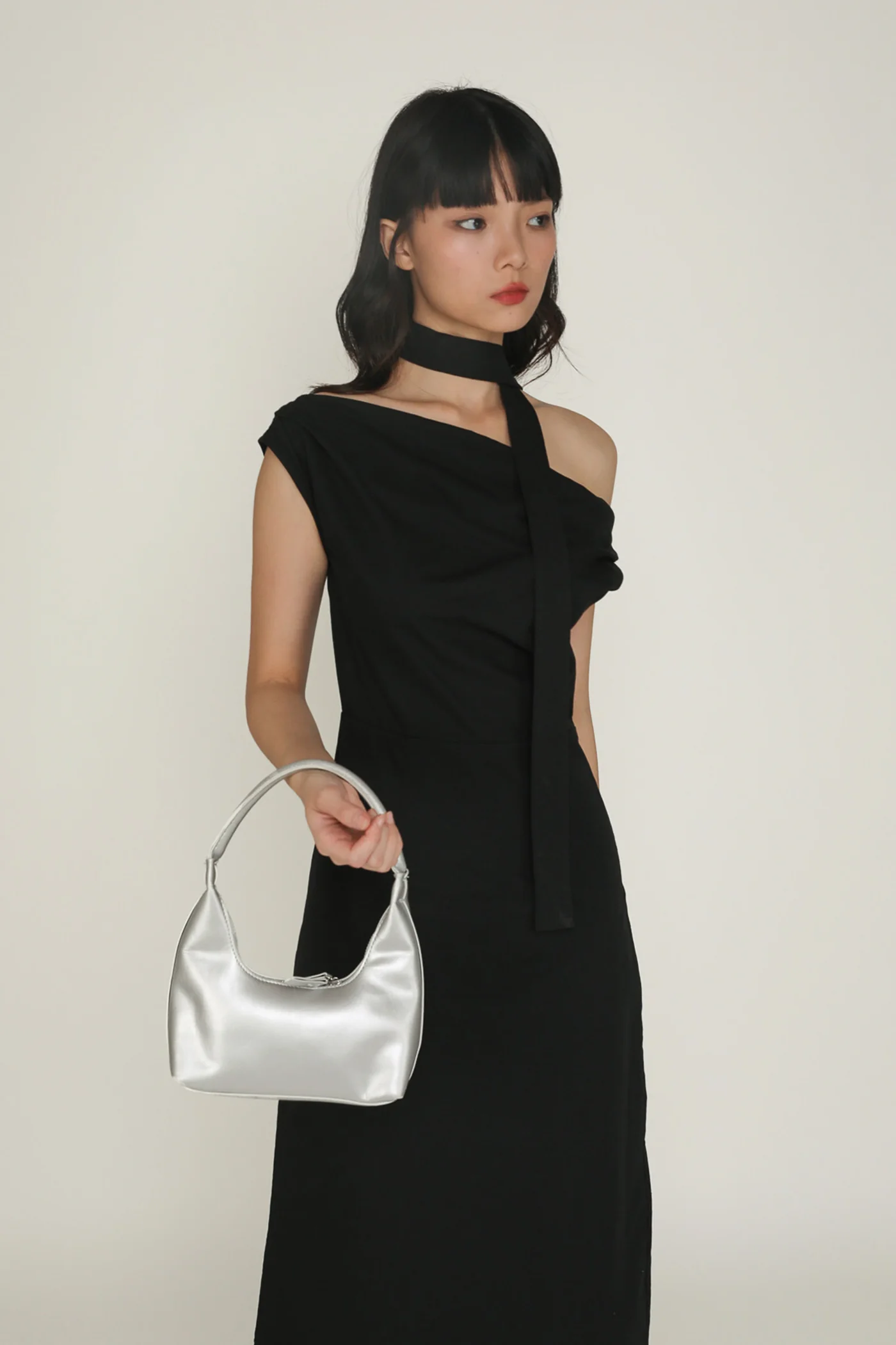 Kael Asymmetrical Shoulder Maxi Dress - Image 9