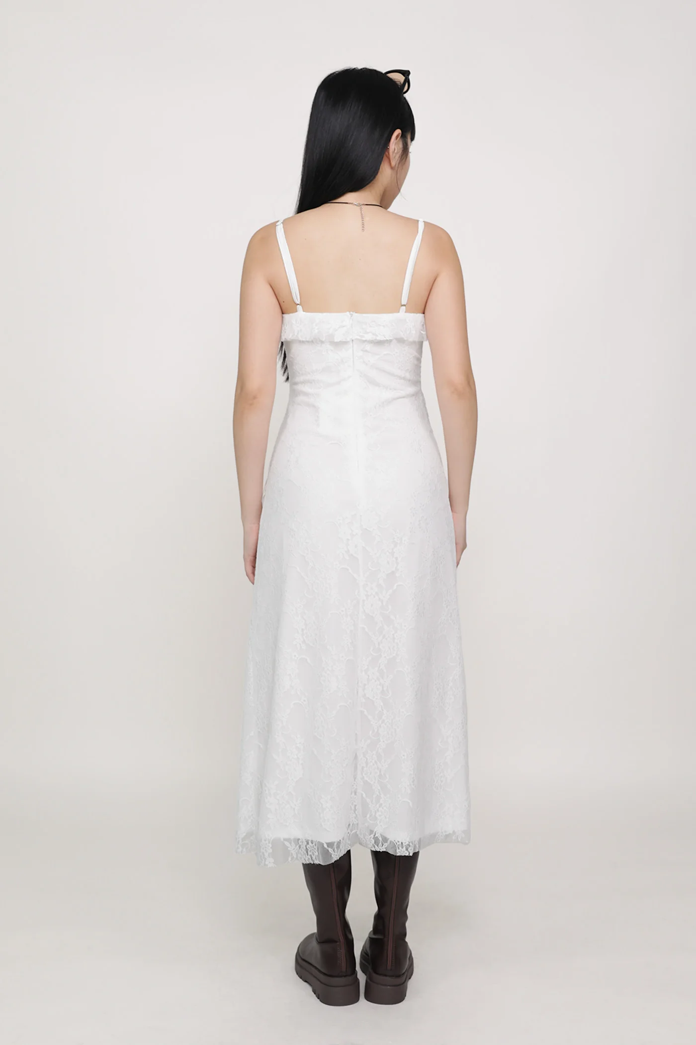 Karly Lace Ruffles Midi Dress - Image 8