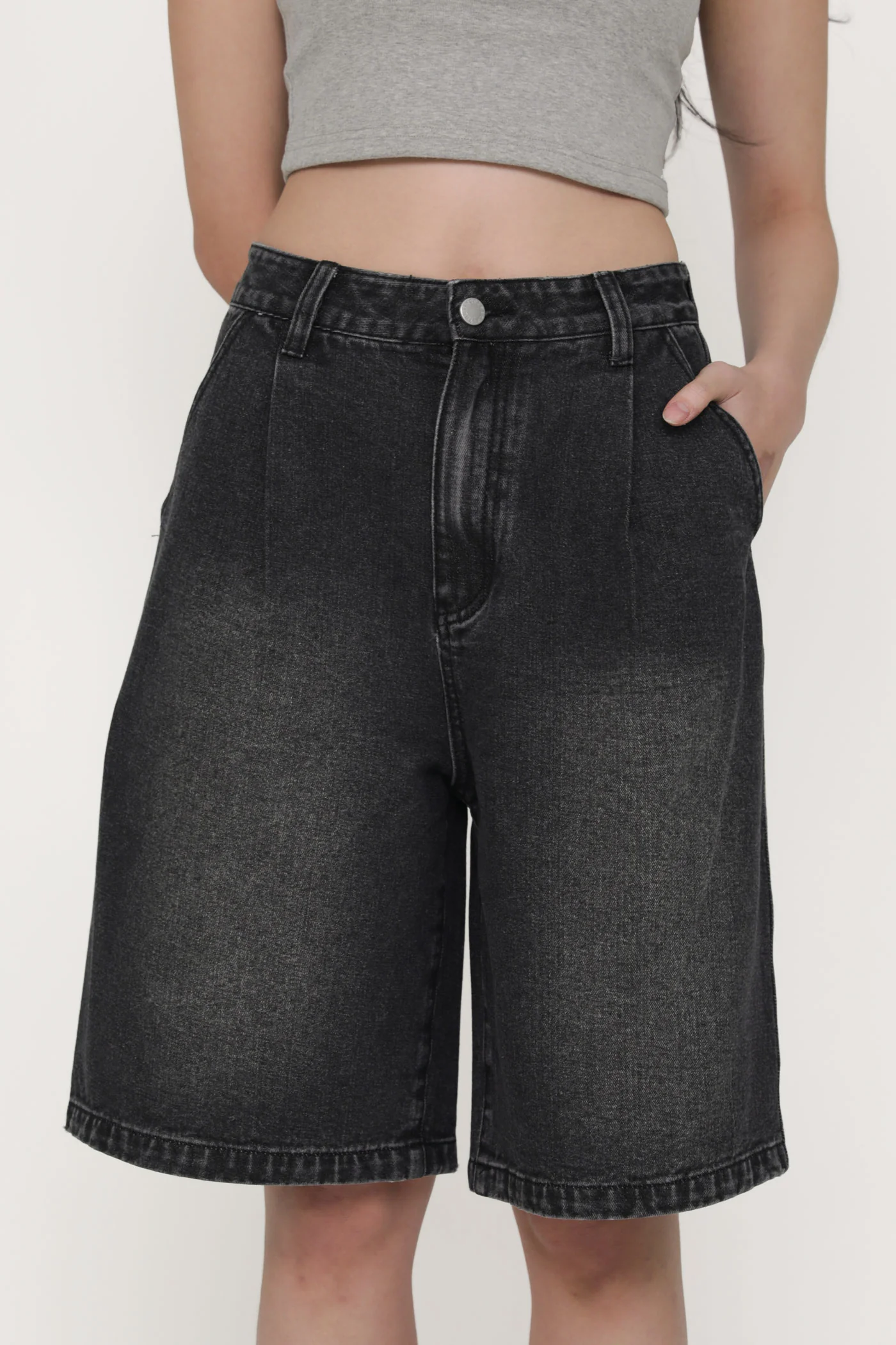 Keep Going Pleated Denim Jorts - Image 10
