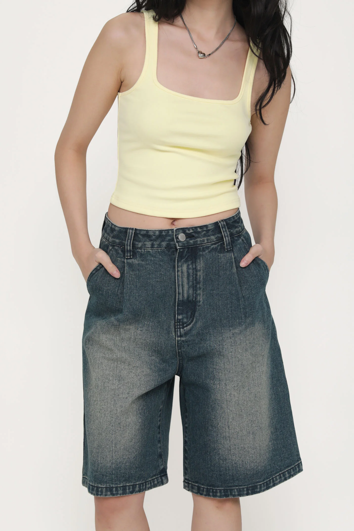 Keep Going Pleated Denim Jorts - Image 16